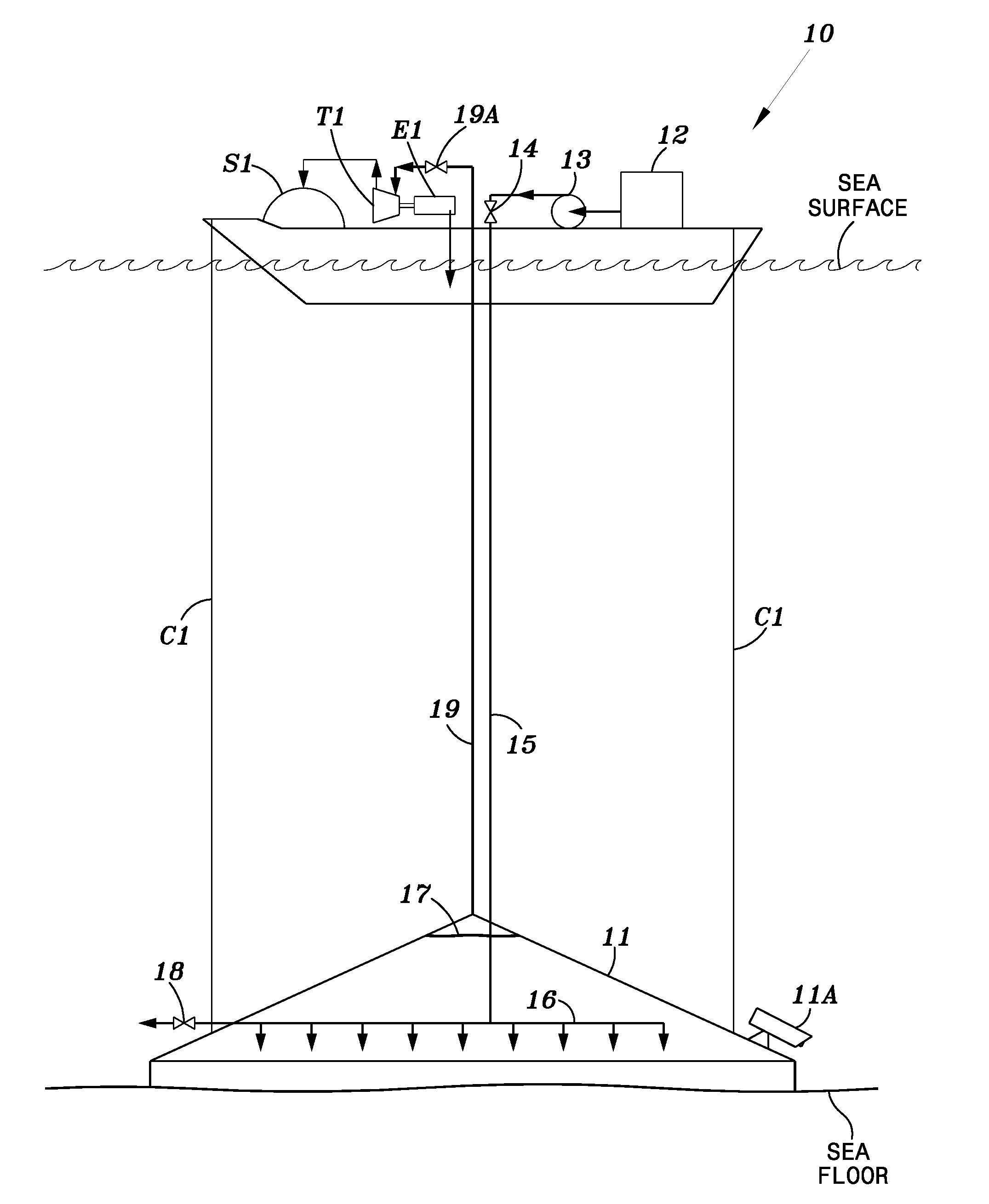 Method and apparatus for recovering methane from hydrate near the sea floor