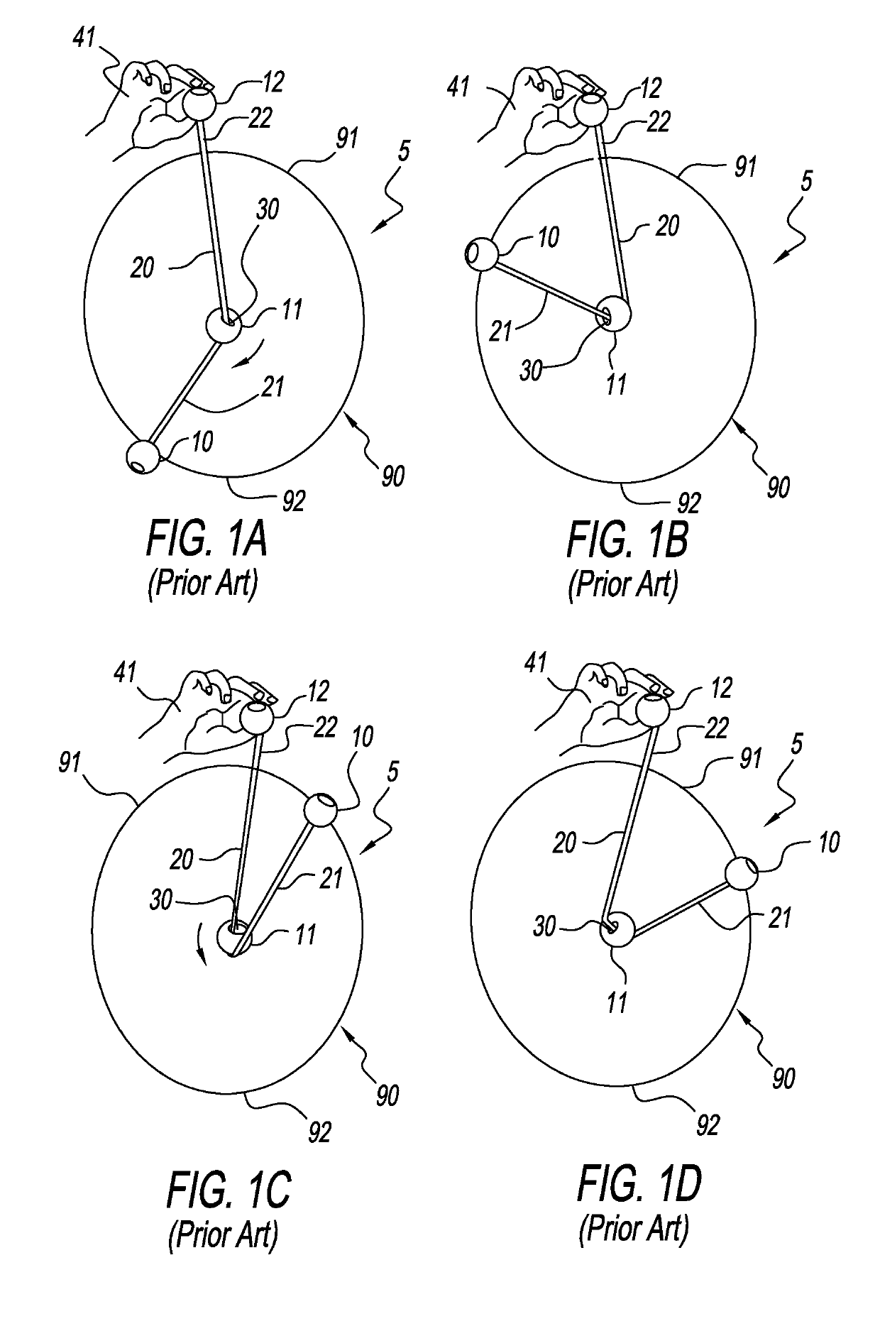 Orbiting bob toy with bobs having pellet-filled equatorial bags