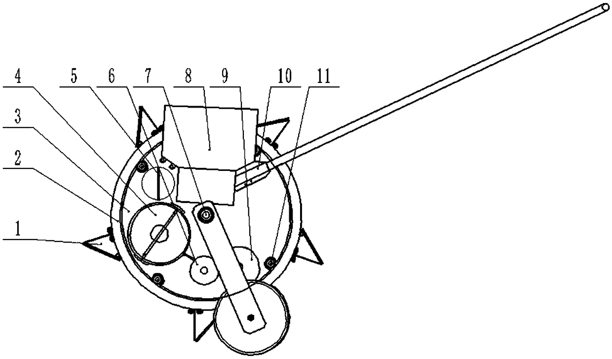 Hand-push plot seeder