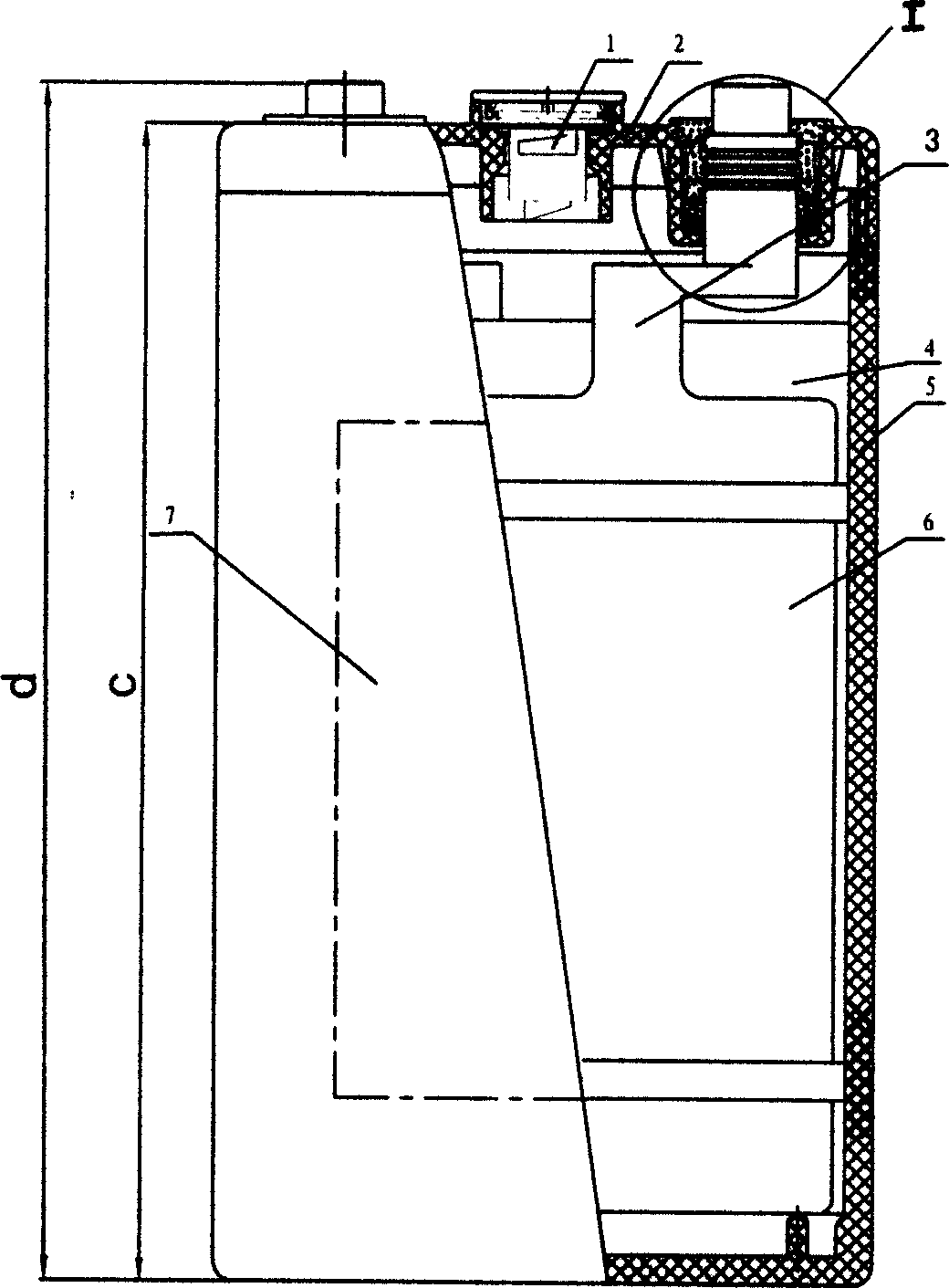 Valve control type lead acid accumulator for metro vehicle