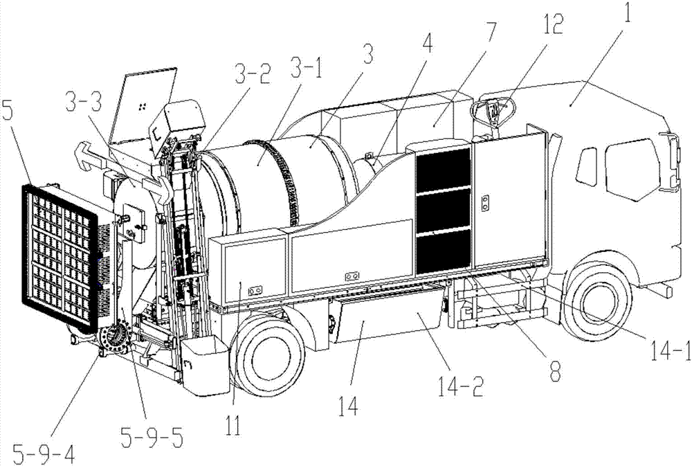 Microwave in-situ regenerative asphalt pavement maintenance vehicle and construction method