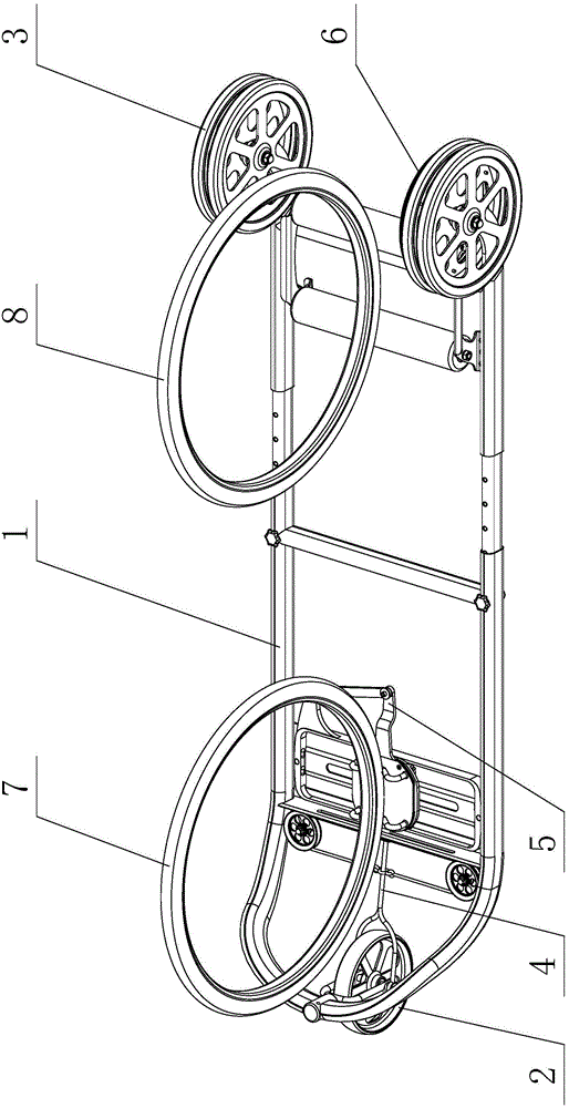 Push-pull rod type bicycle training device