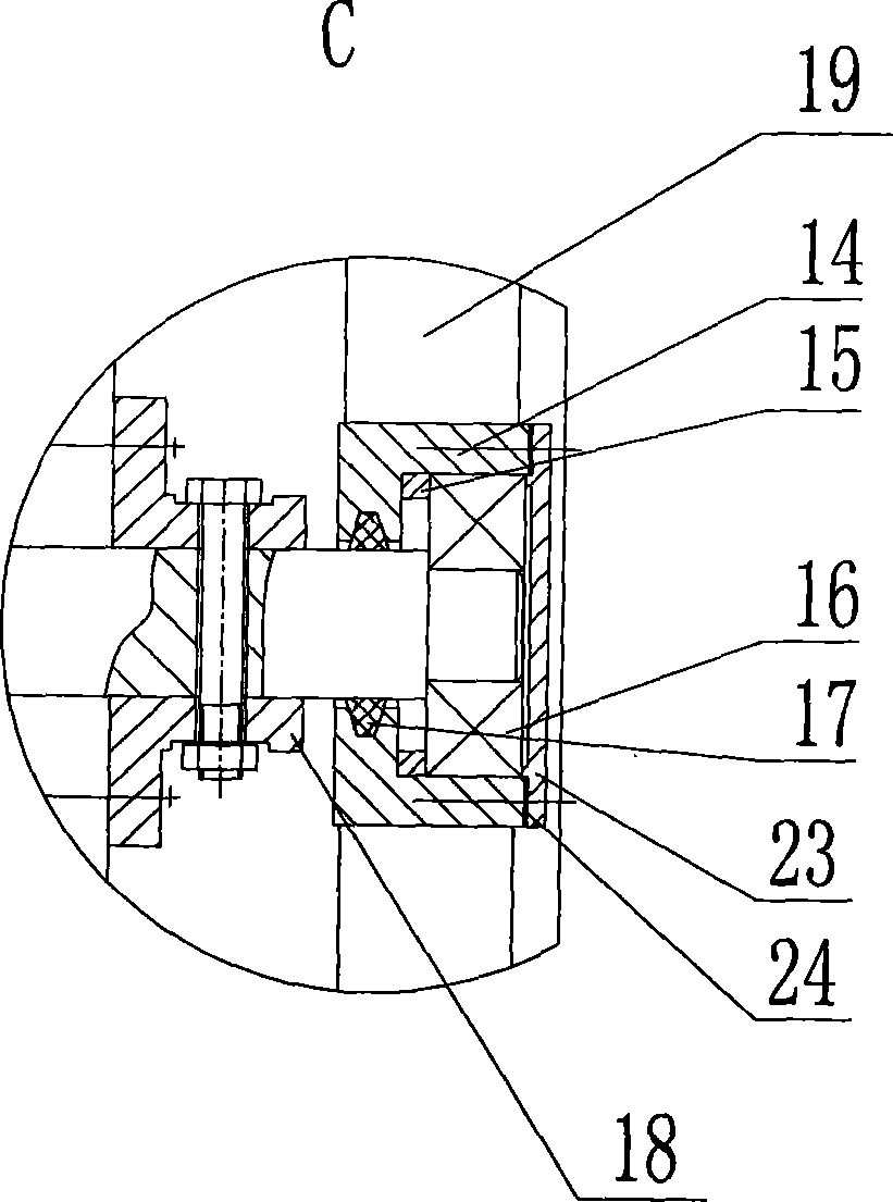 Gas purification and separation device of dynamic space separation mesh