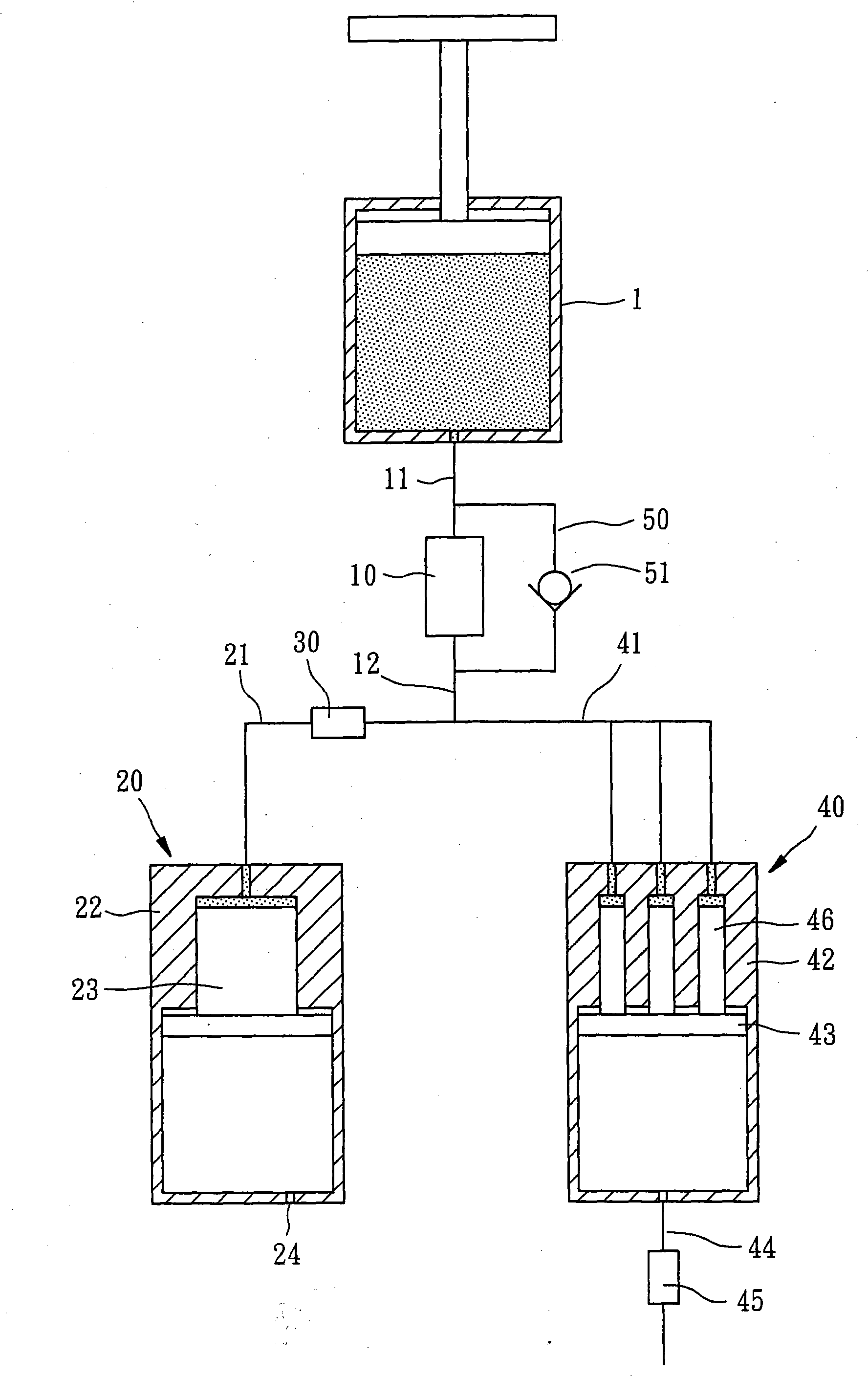 High-low pressure buffer system