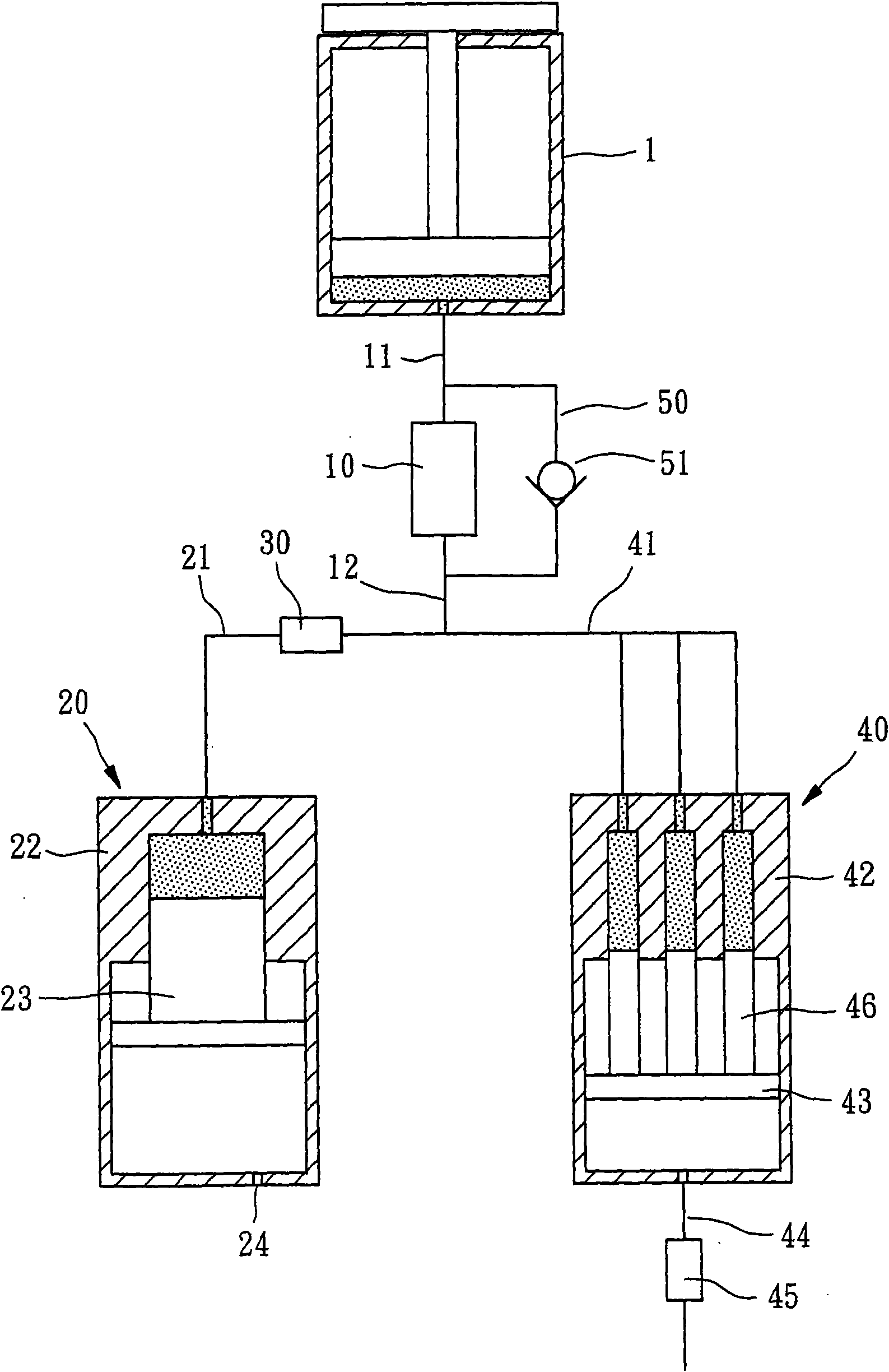 High-low pressure buffer system