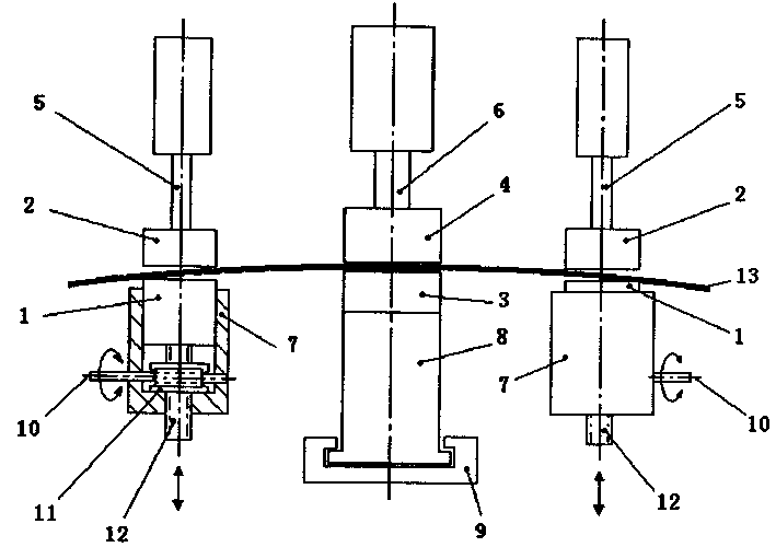 Vertical preflex device for rib cold bending unit