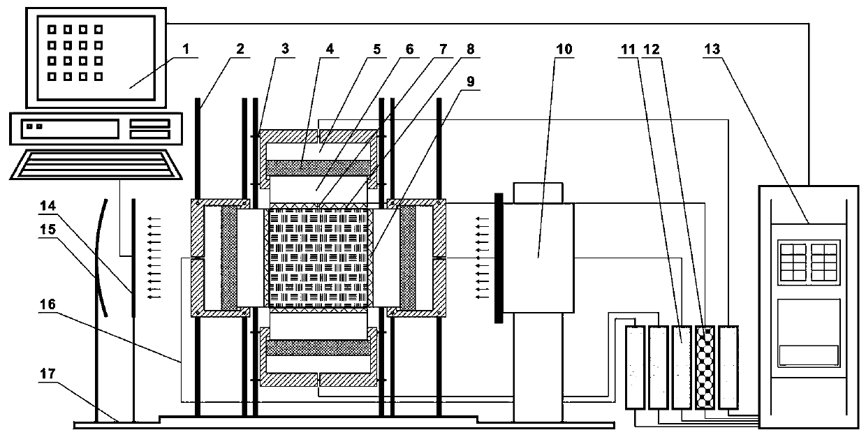 Oil and gas reservoir fracturing crack expansion simulation dynamic monitoring system and method