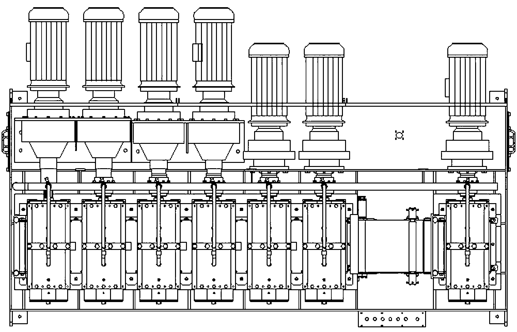 Wide lead belt production line continuous rolling synchronous control system