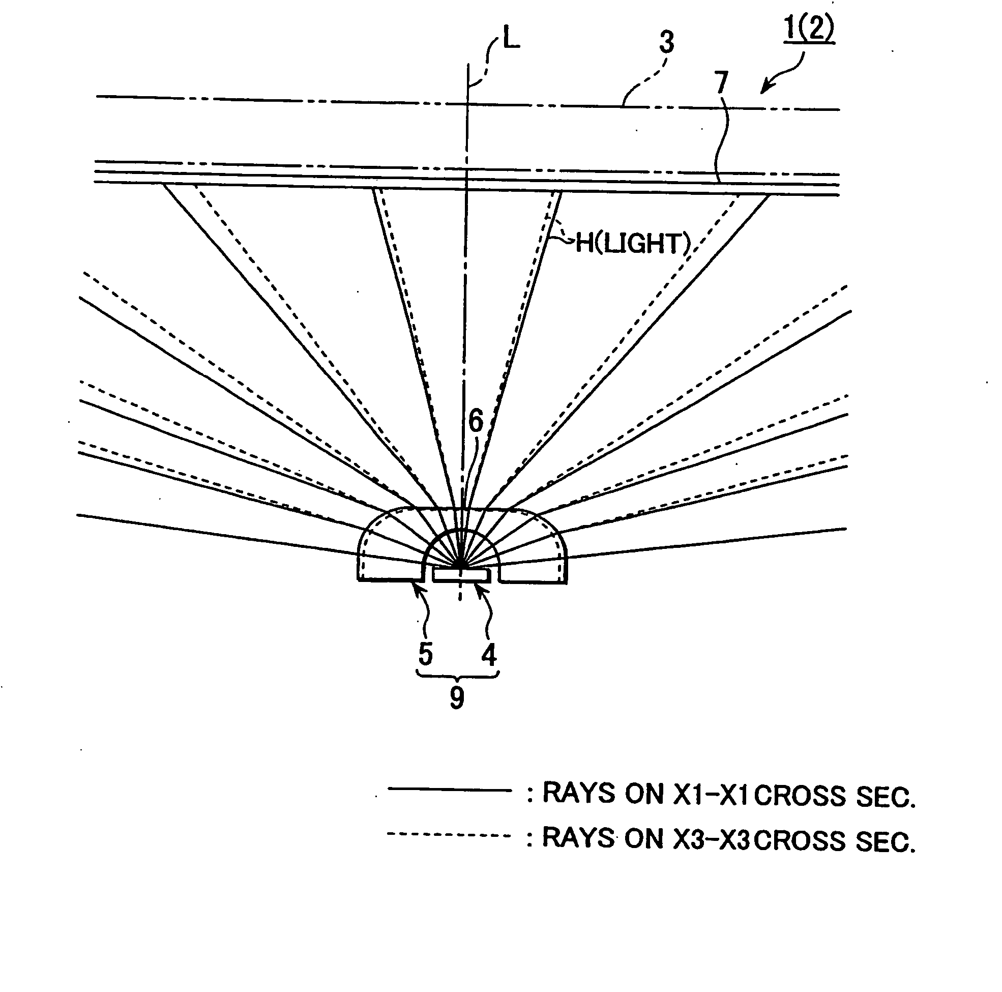 Light emitting device, surface light source device, display and light flux control member