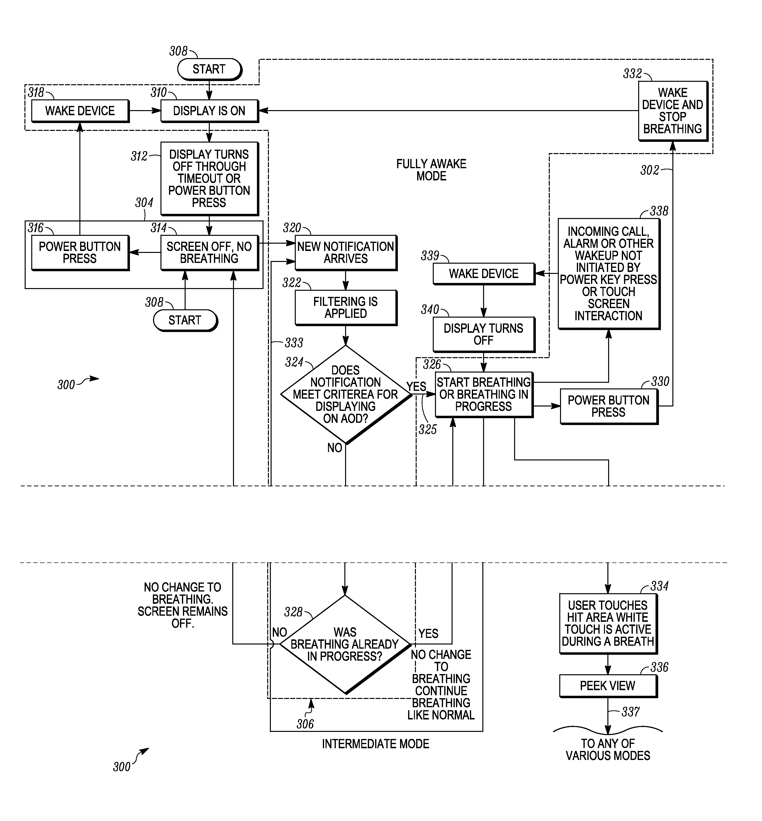 Electronic device with enhanced method of displaying notifications