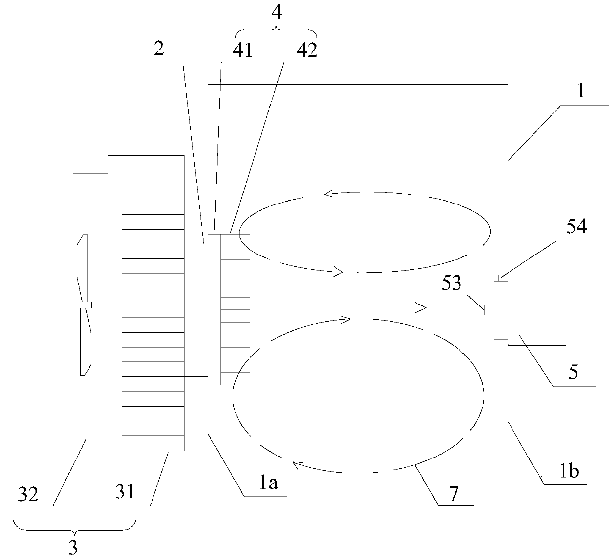 Air-cooled heat dissipation flow type semiconductor refrigeration system and refrigeration equipment