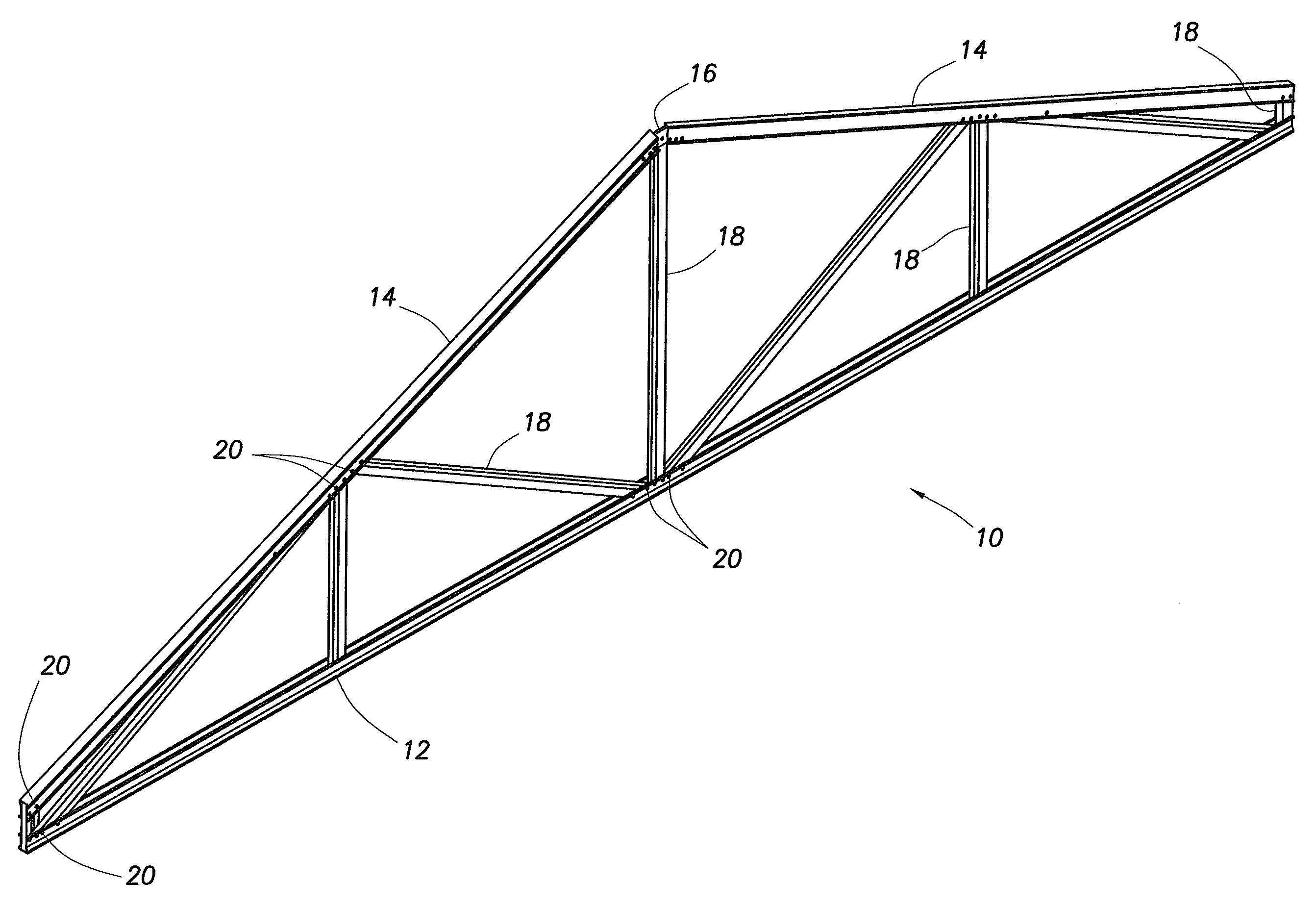 Metal roof truss having generally s-shaped web members