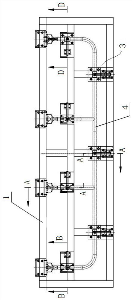 Positioning device for welding curved-surface three-dimensional handrail