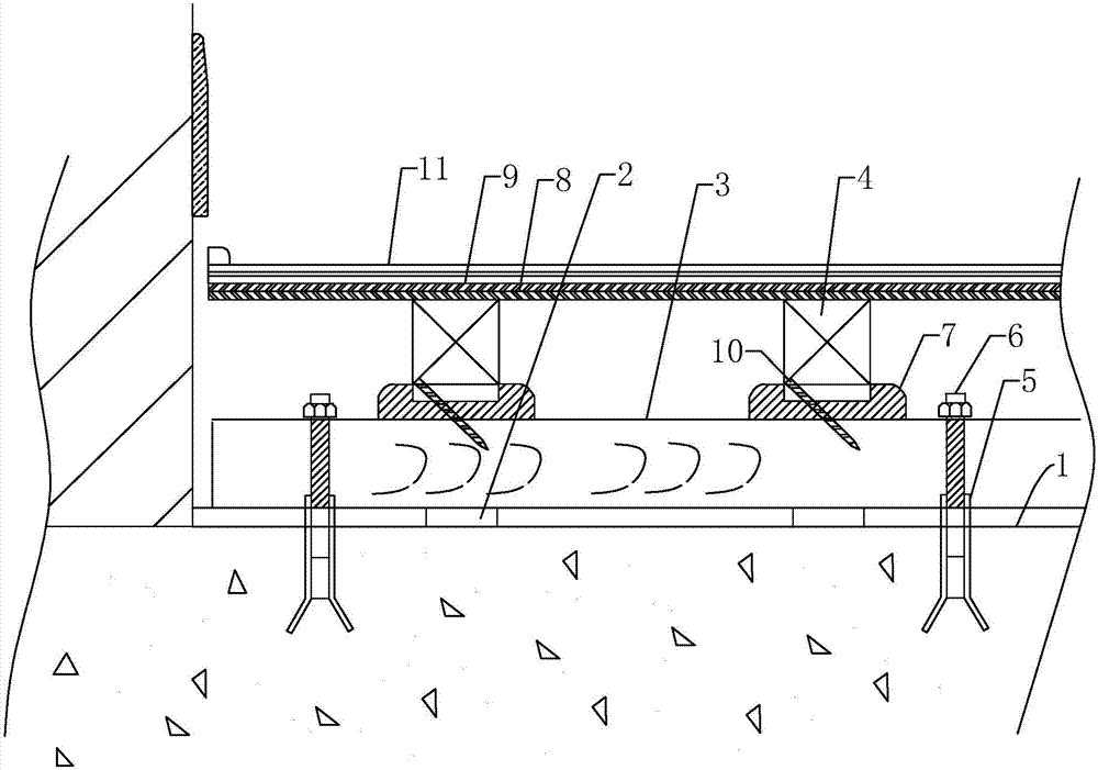 Wood floor for stadium and production process thereof