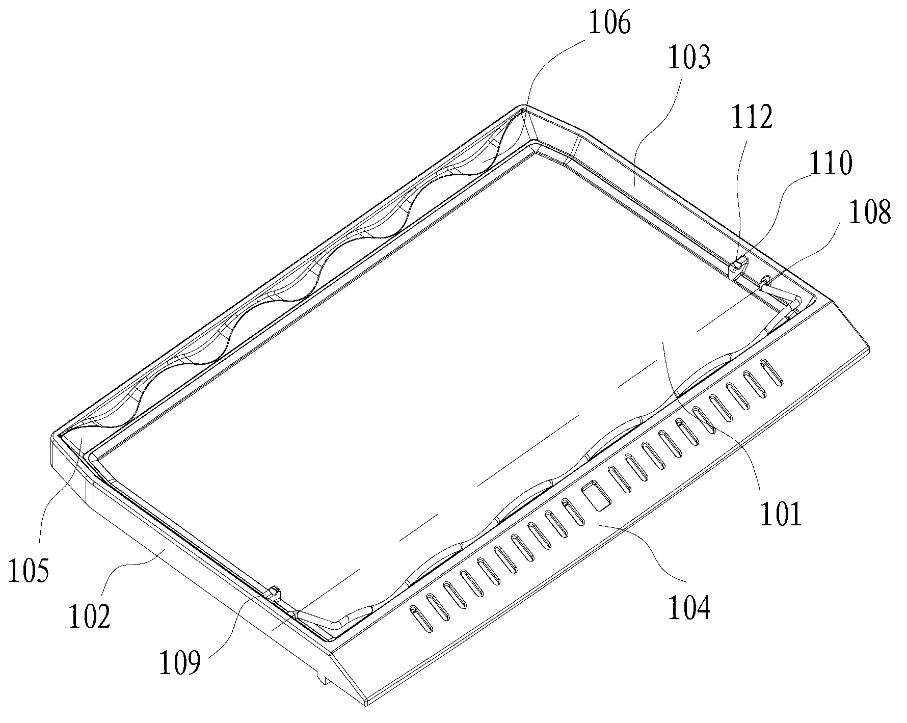 Shelf component for refrigerator and refrigerator