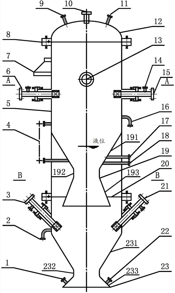 Injection fragmentation device and injection fragmentation method