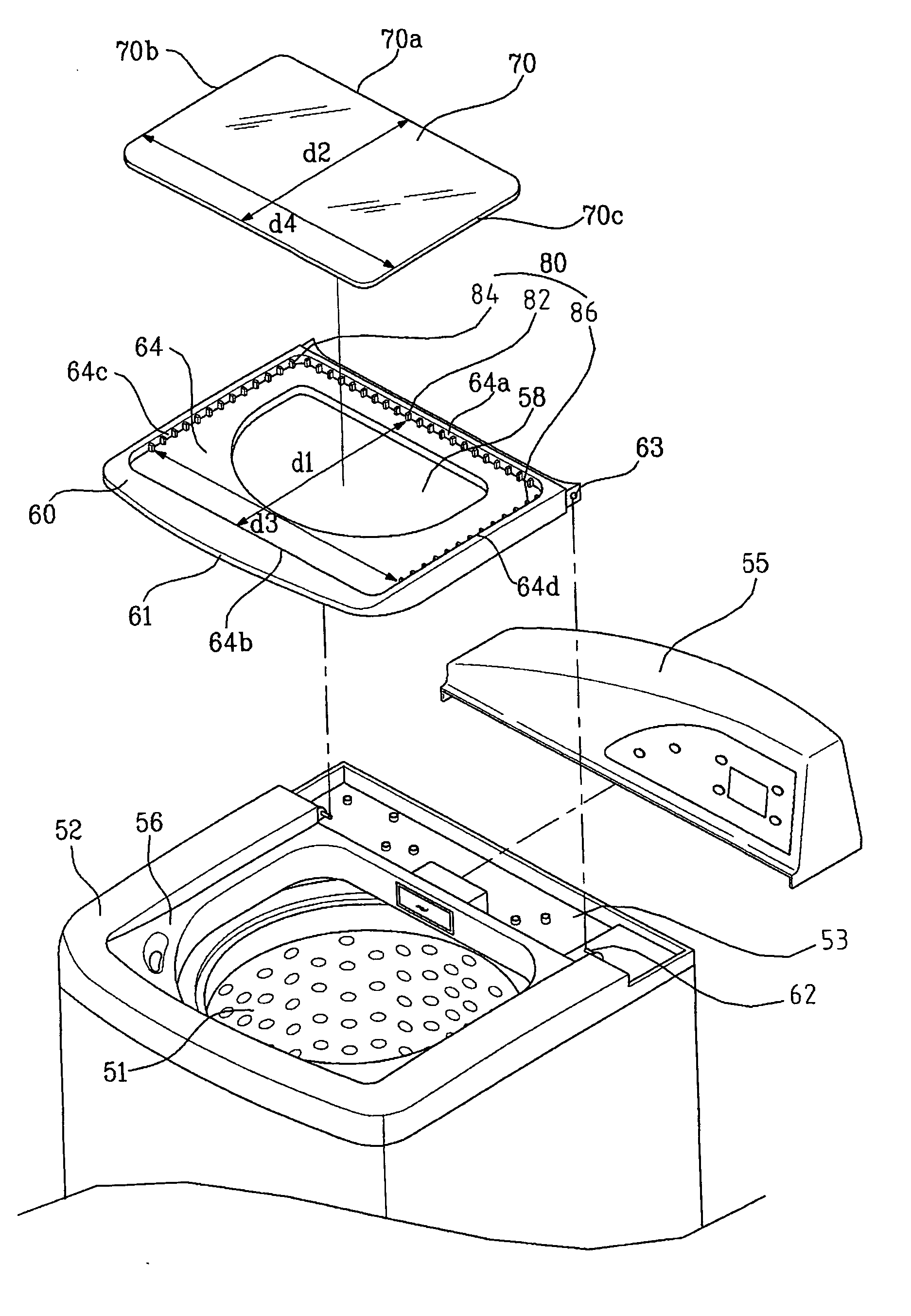 Door on washing machine