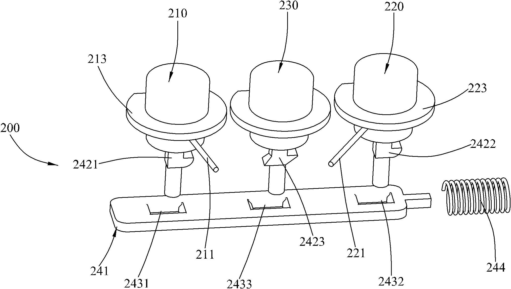 Water outlet mechanism for changing by utilizing button and changing method thereof