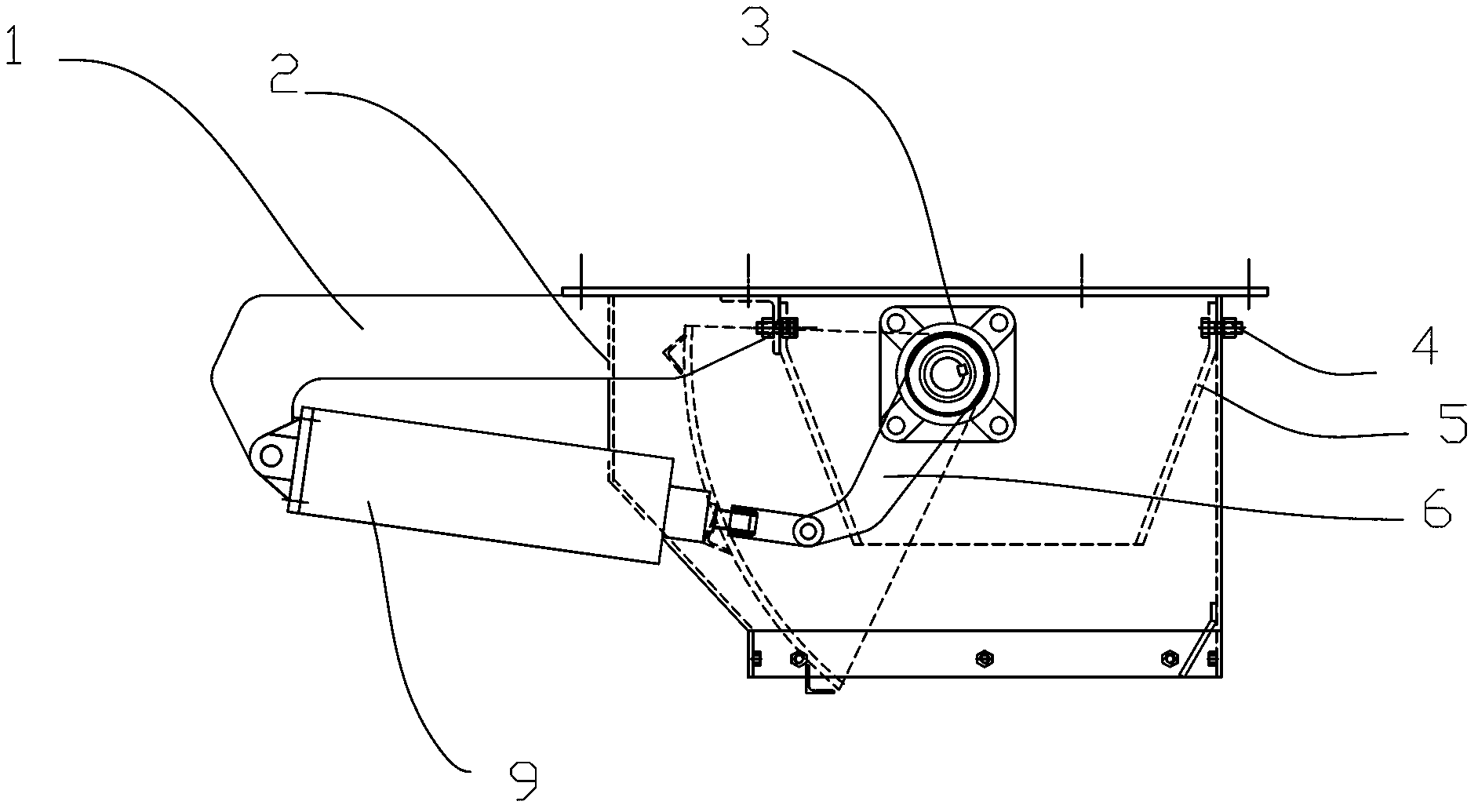 Fully-sealed discharge door of intermediate storage bin