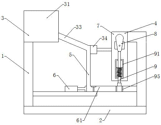 Board nailing machine for wood packaging