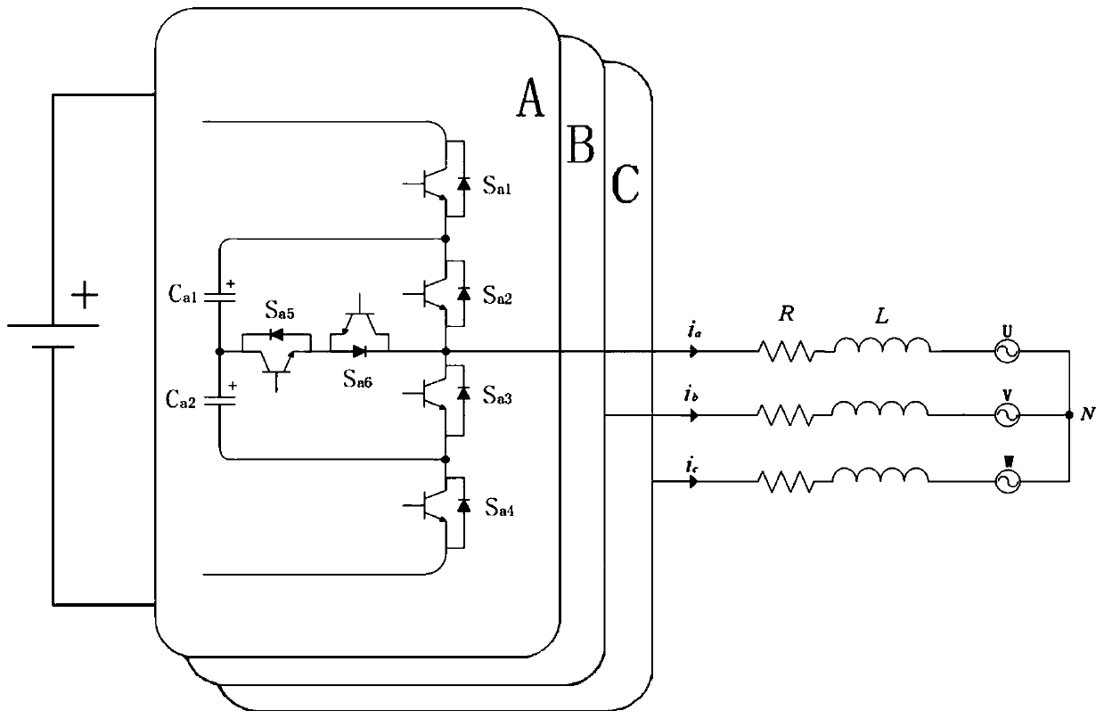 T-type NNPC five-level converter and flying capacitor voltage control method thereof