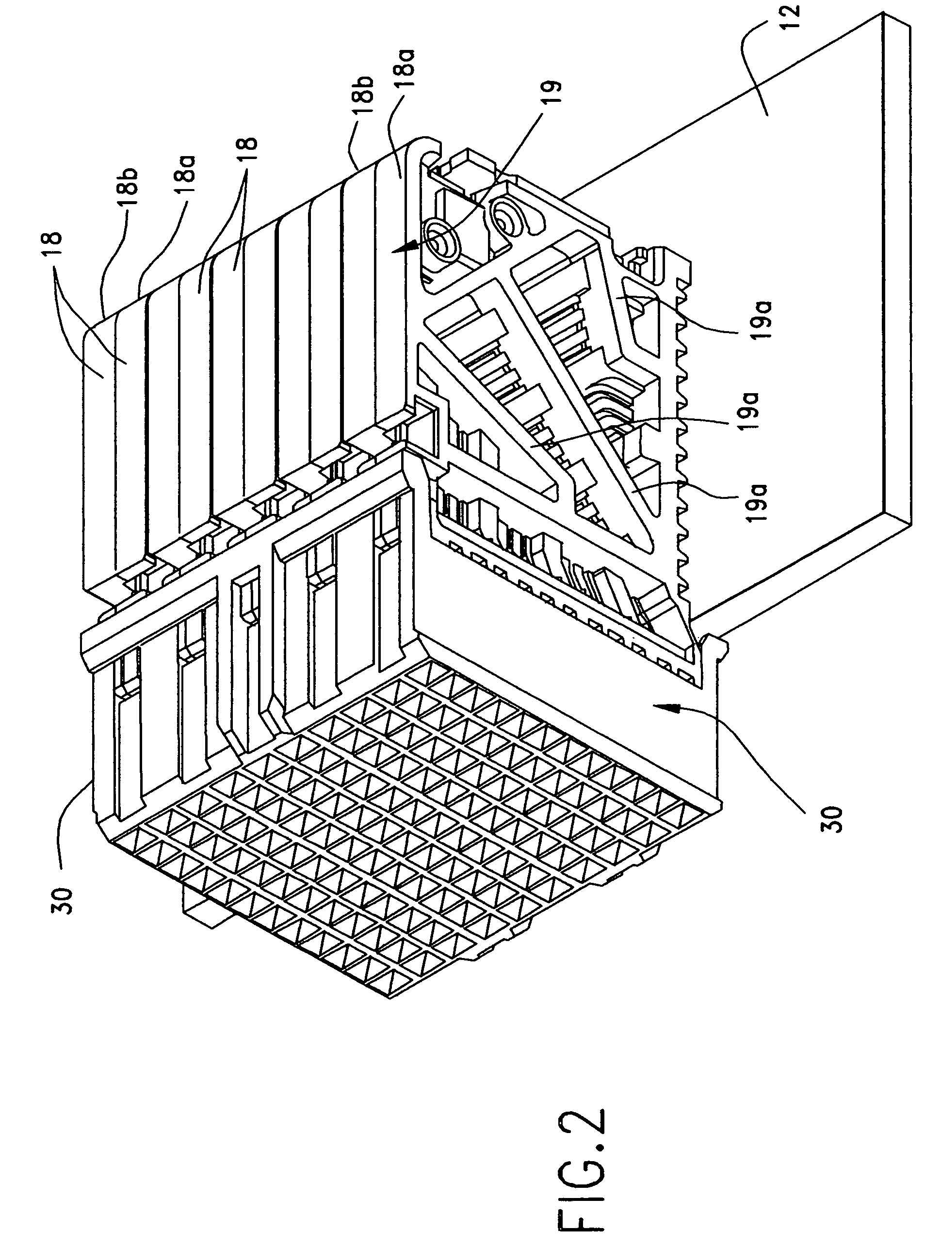 Backplane connector with improved pin header