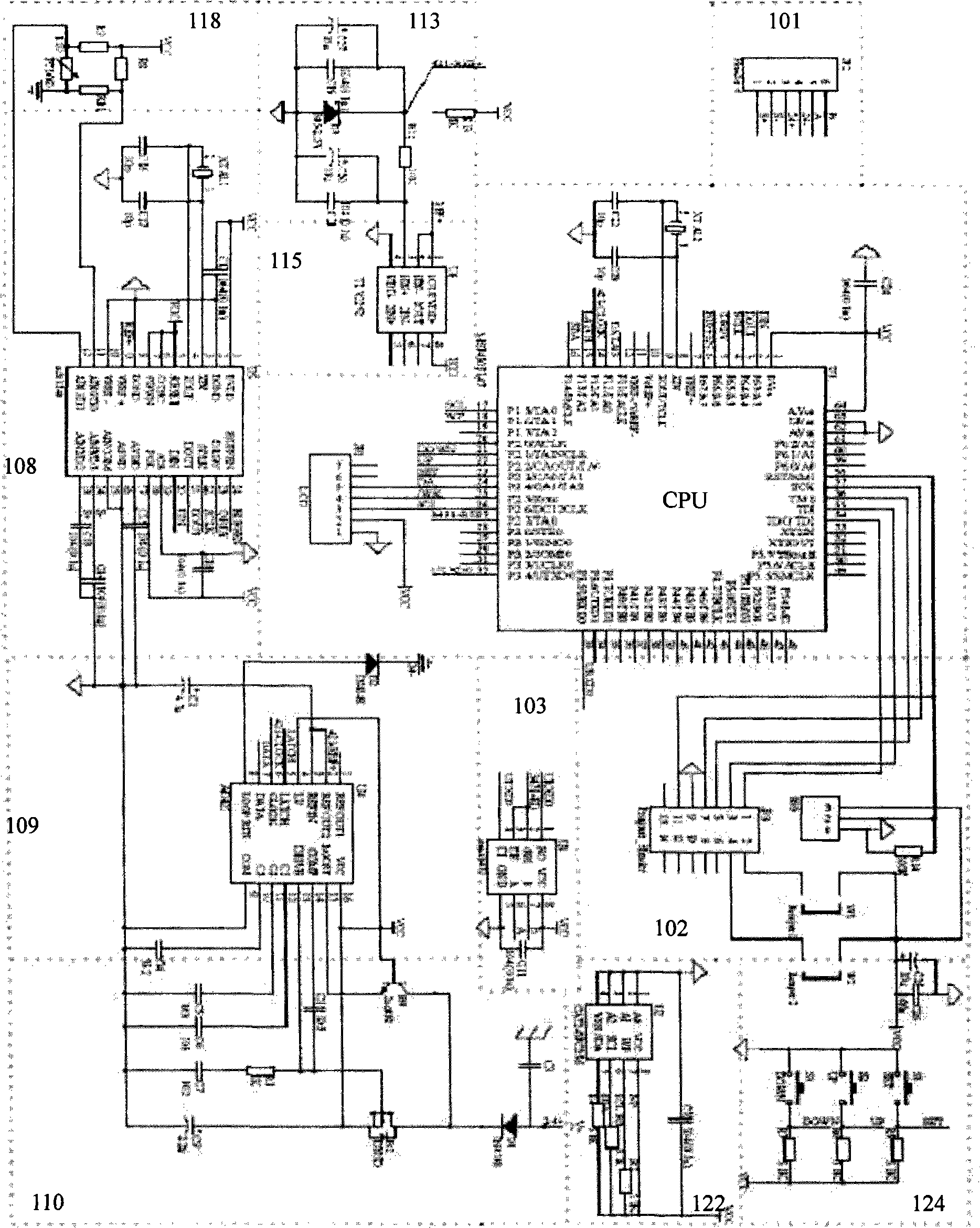 Monitoring and controlling processor based on wireless network low-power level signal and processing method