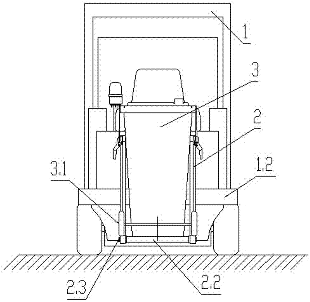 Sweeper with following garbage can