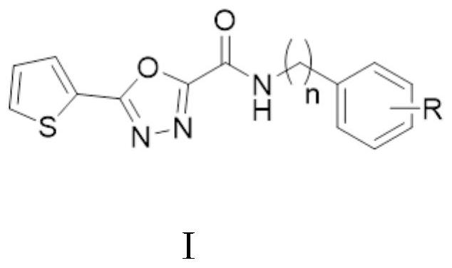 Preparation method of thiophene-1, 3, 4-oxadiazole carboxamide compound, product and application thereof