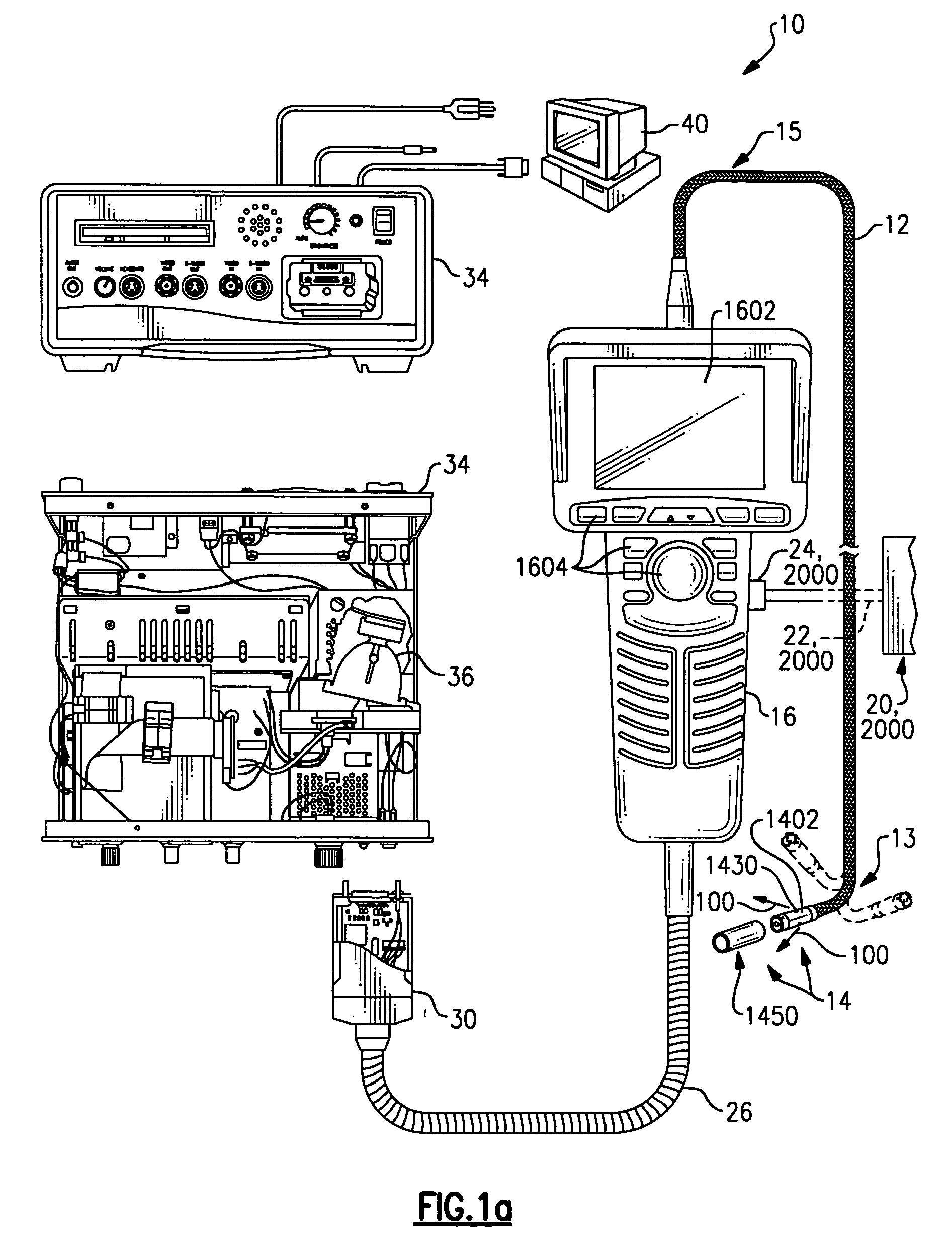 Borescope comprising fluid supply system