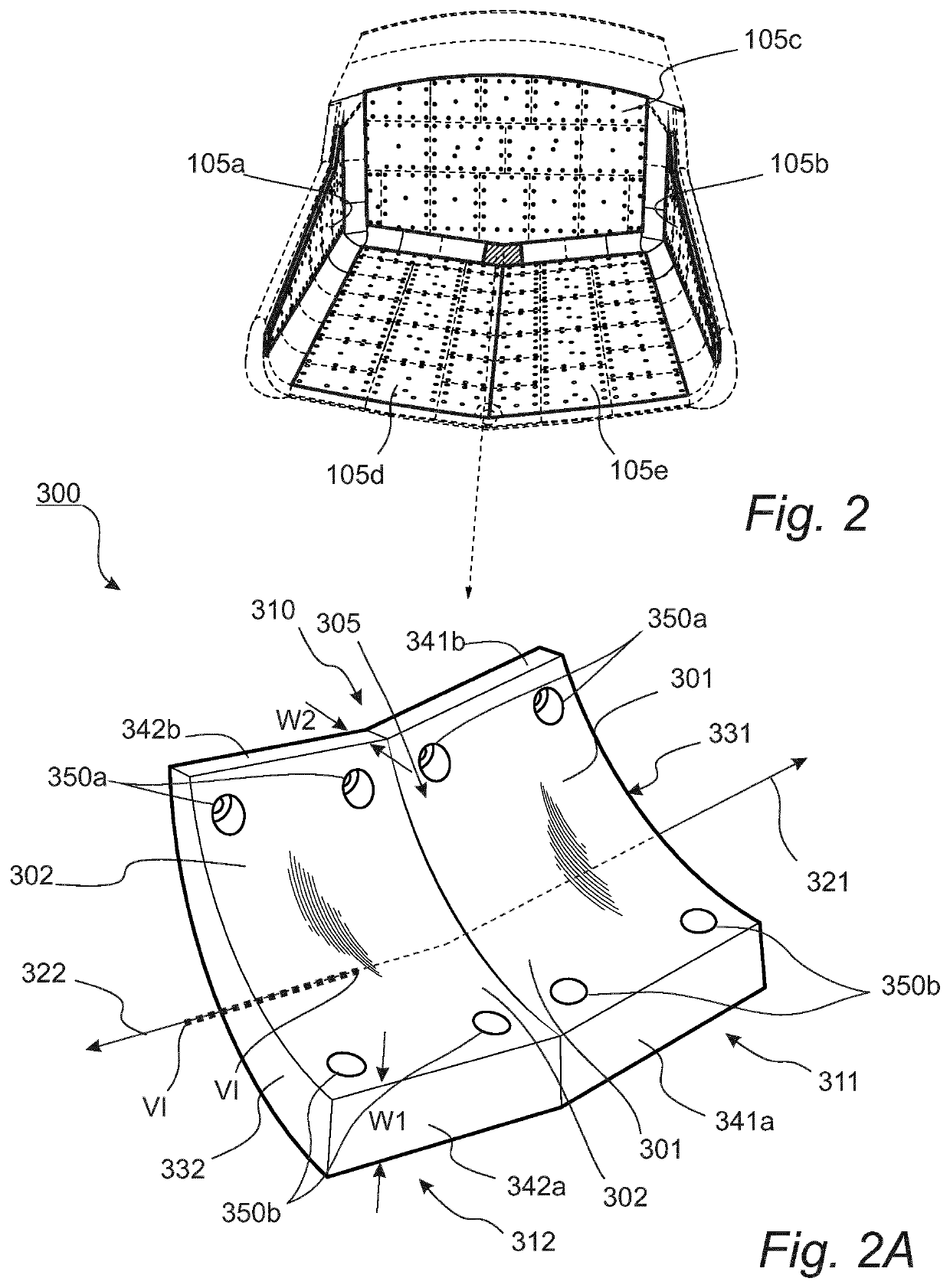 A lining for a haul truck body, a transition lining element and a method for fastening a lining