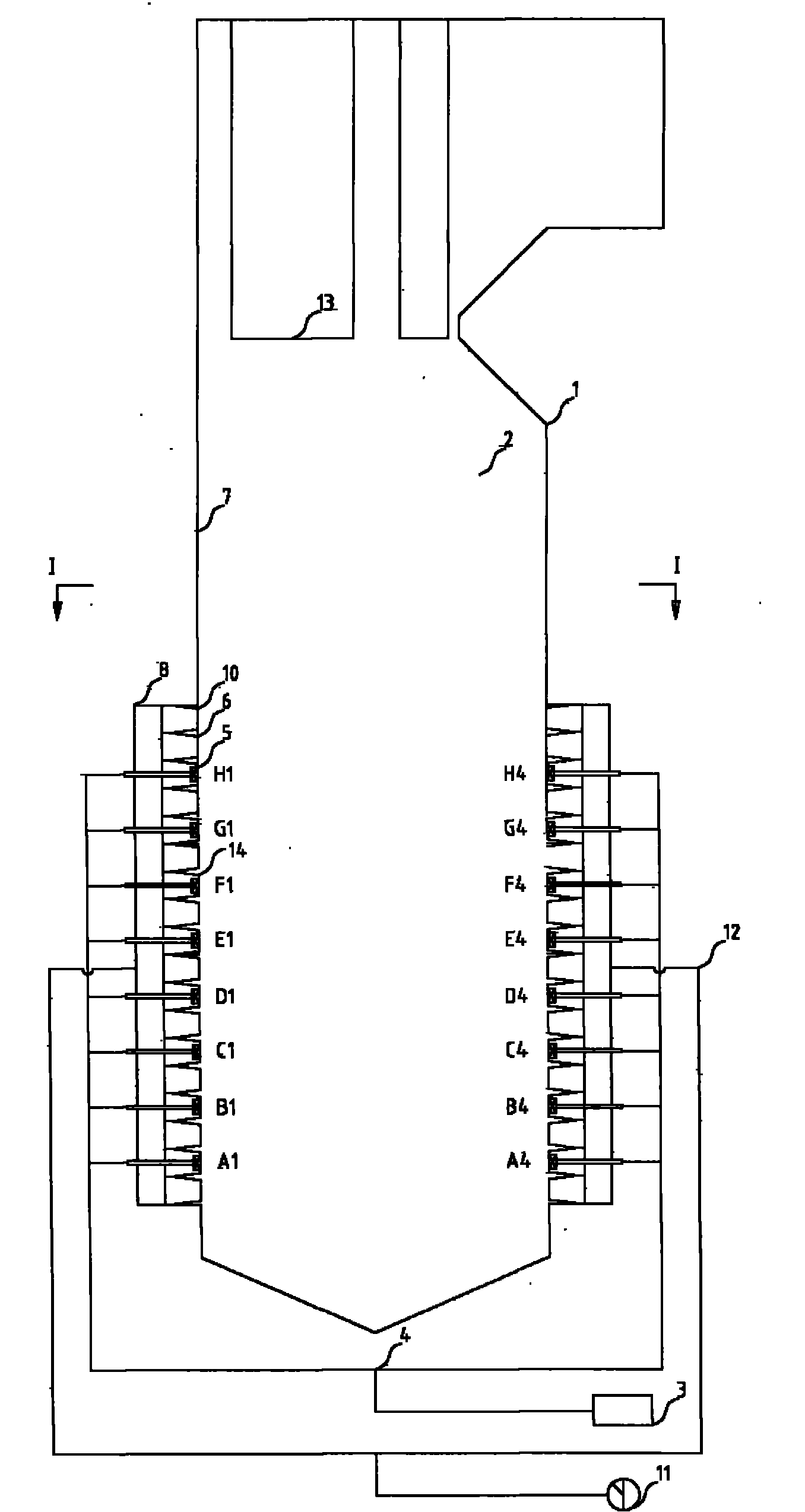 Hexagonal or octagonal tangential arrangement of fuel-oil or fuel-gas single-fireball direct-flow combustors