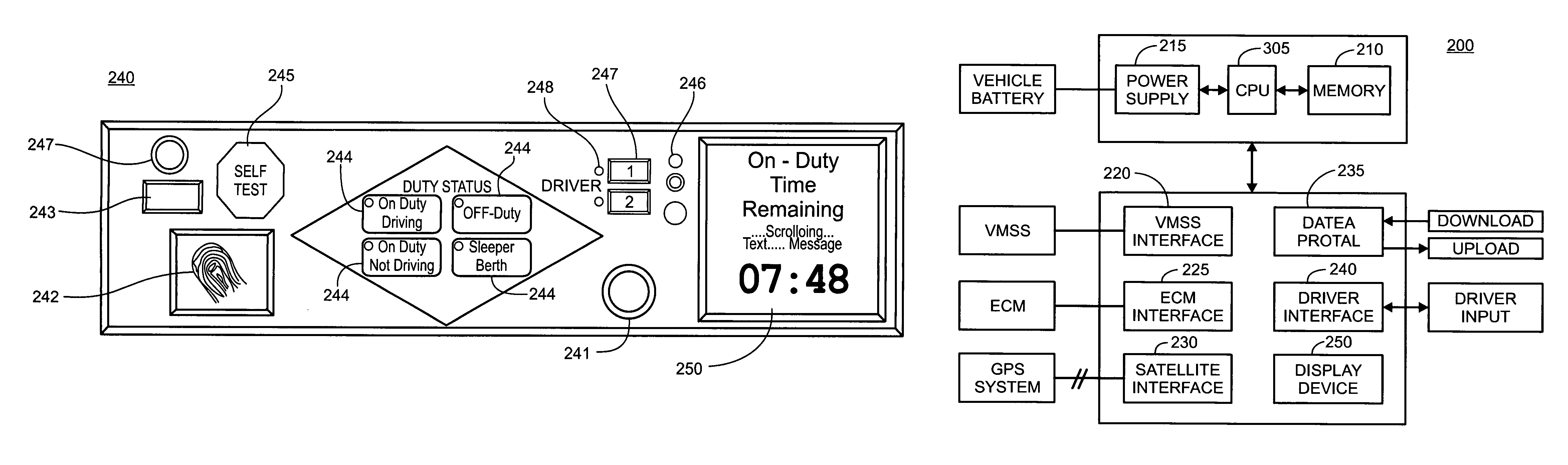 Driver activity and vehicle operation logging and reporting