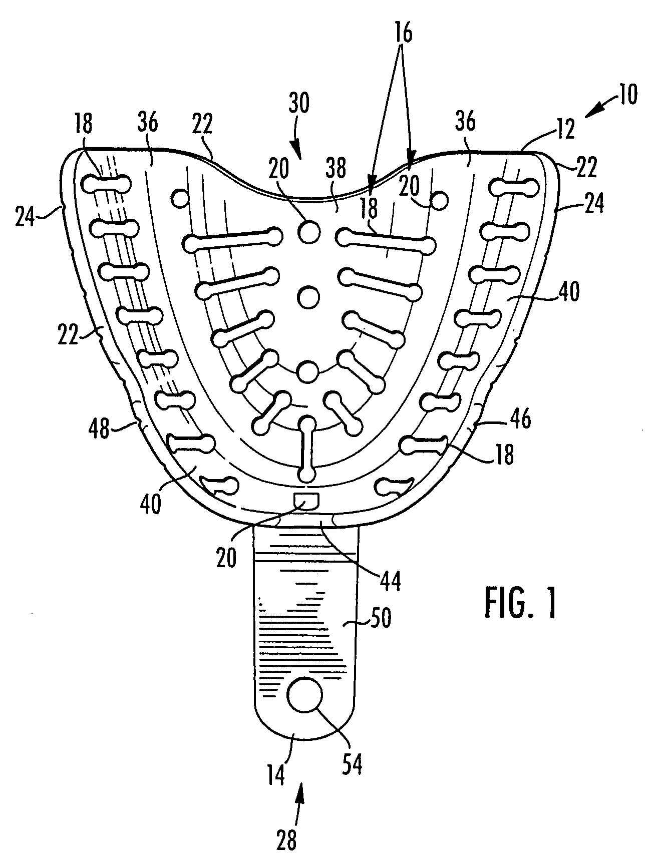 Dental tray for obtaining dental impression of edentulous patient