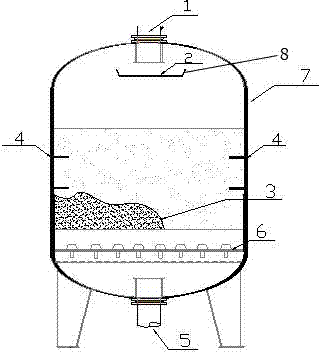 Device for changing water channel to remove iron and manganese ions in water in forced mode