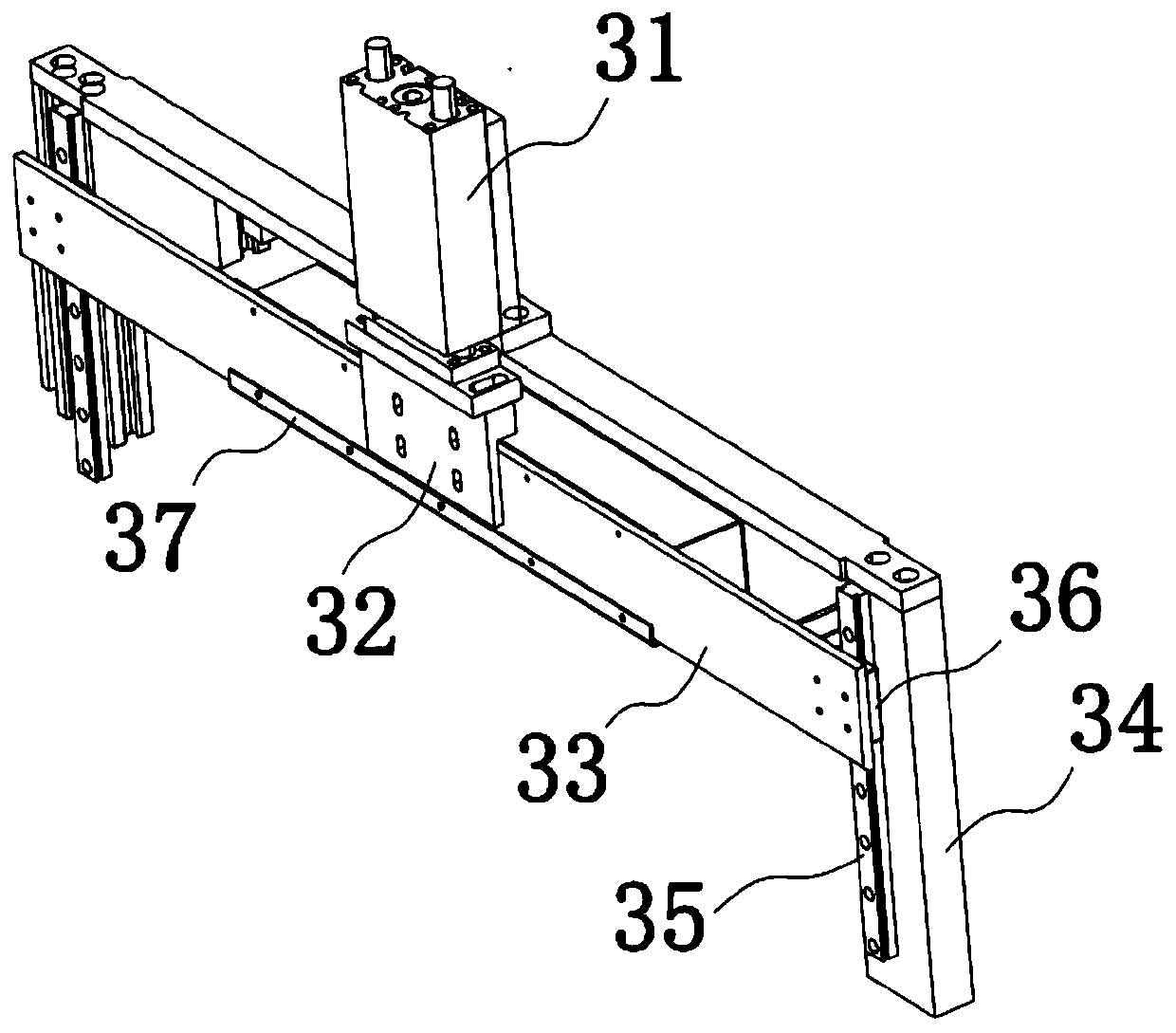 Extrusion device for sealing packaging paper bag of packaging machine