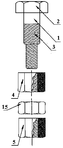 Same-body different-diameter reverse spiral screw fastening assembly not loose permanently