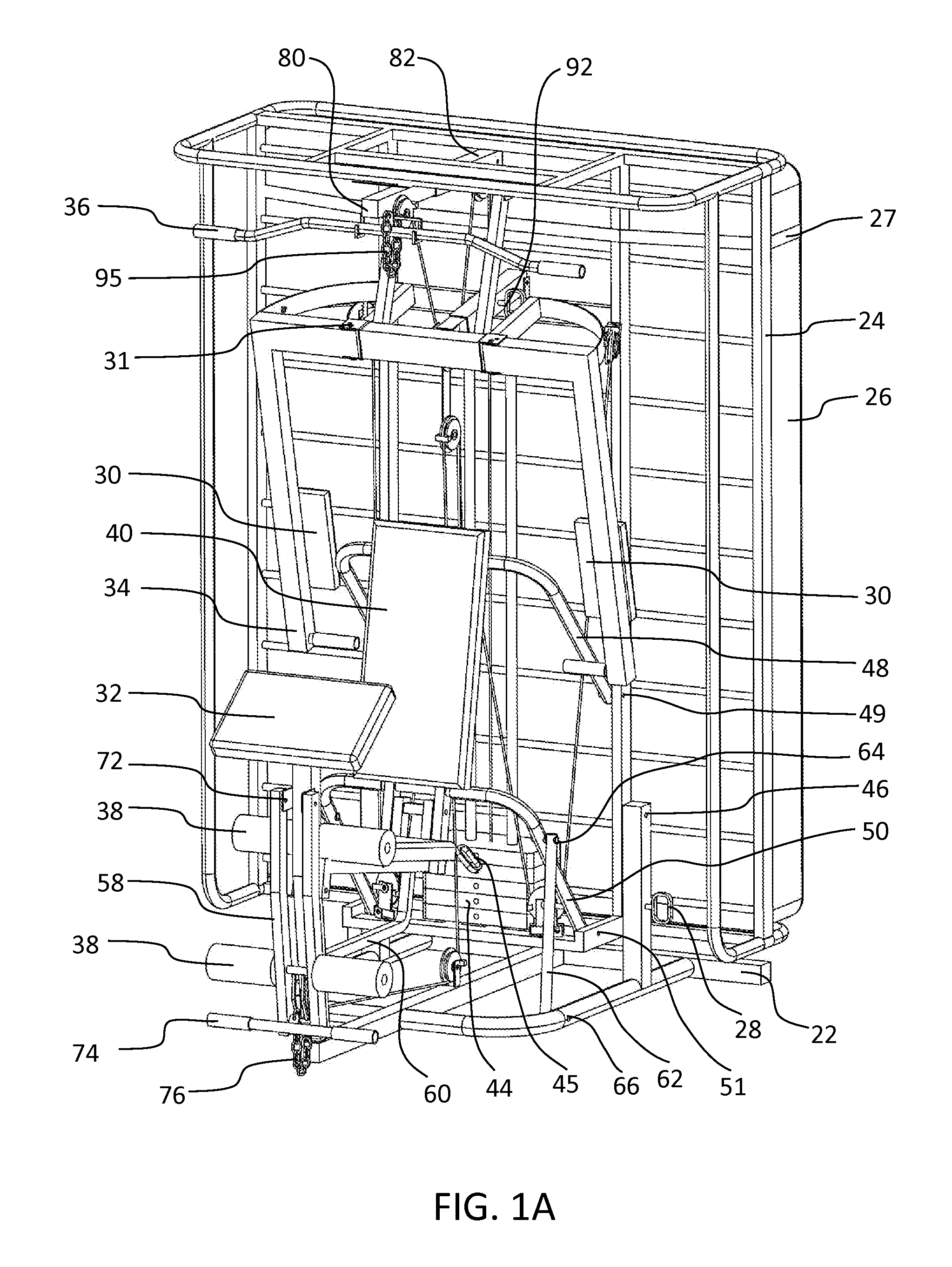 Article of furniture with means to be converted to physical exercise equipment, and vice versa, physical exercise equipment with means to be converted to an article of furniture