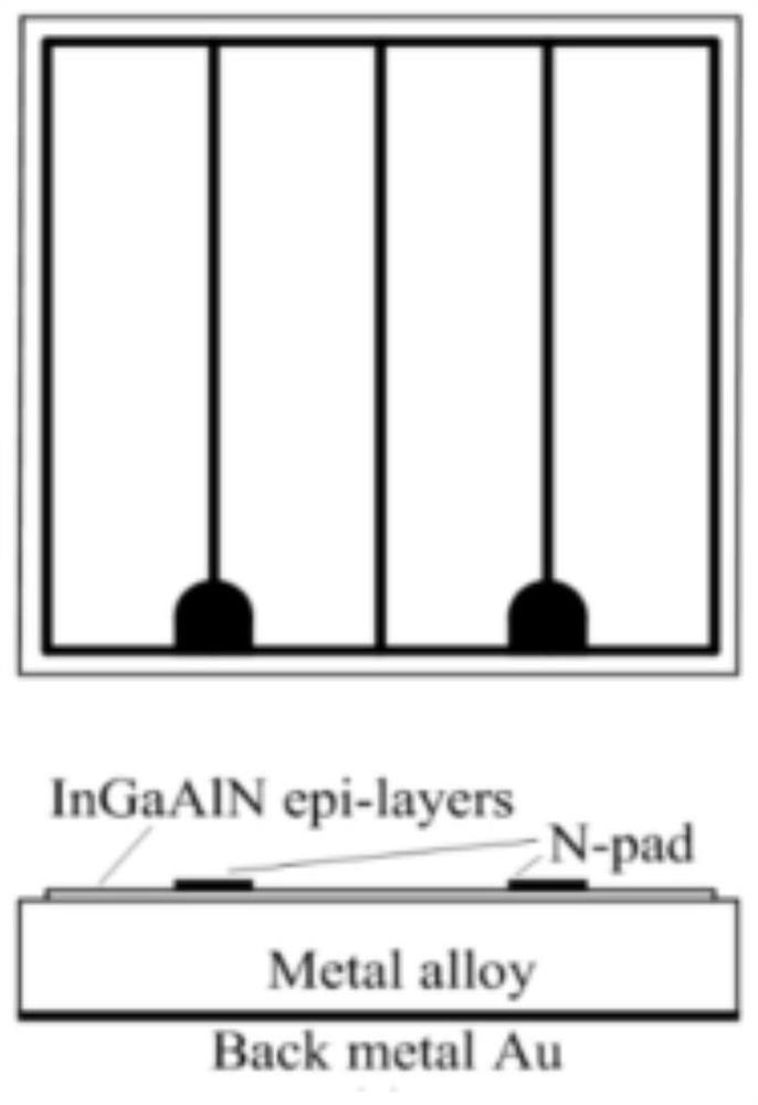 Vertical structure LED chip with novel electrode wire arrangement