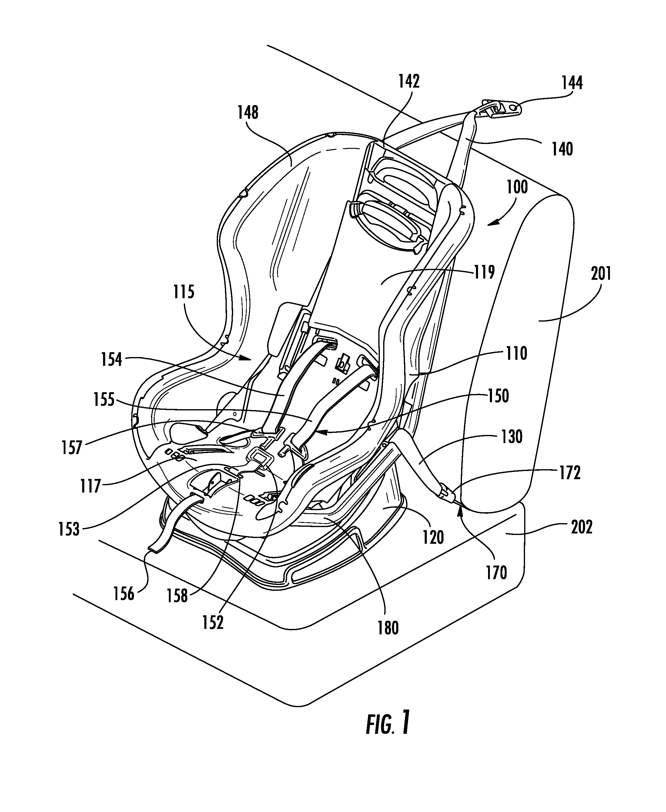 Child safety seat with energy absorbing apparatus