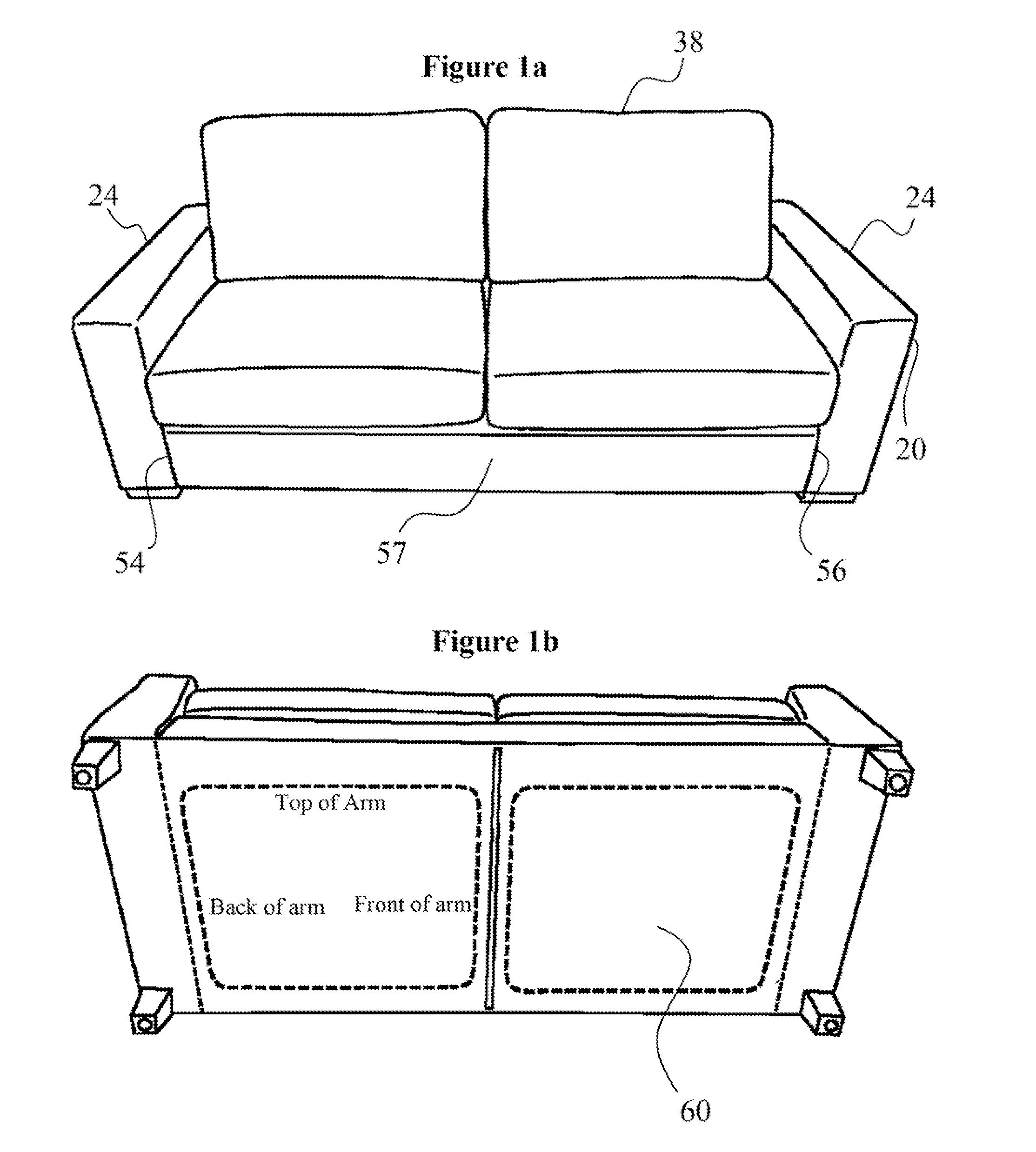 Sofa with shipping and use configuration