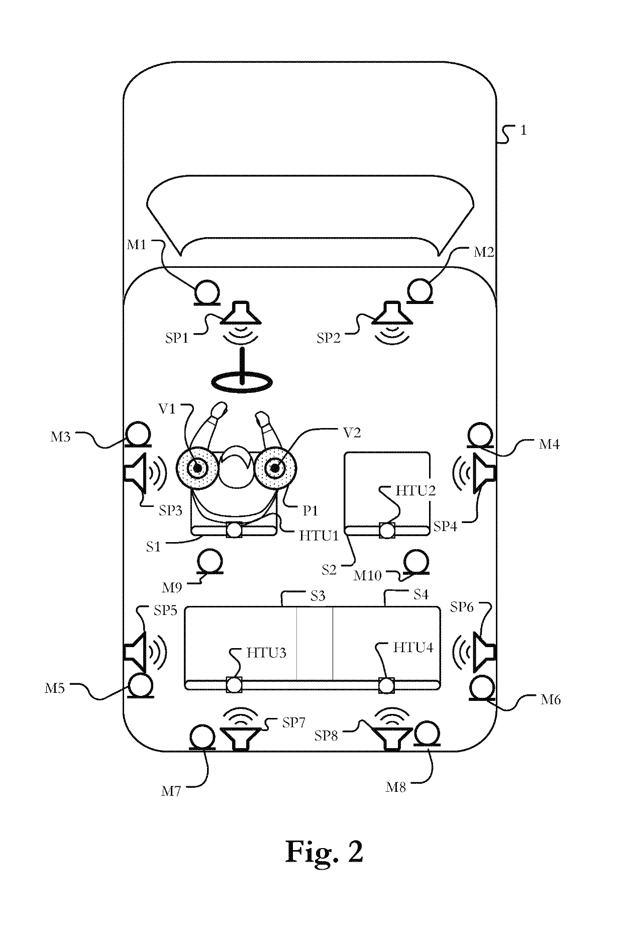 Electronic device, method and computer program for active noise control inside a vehicle