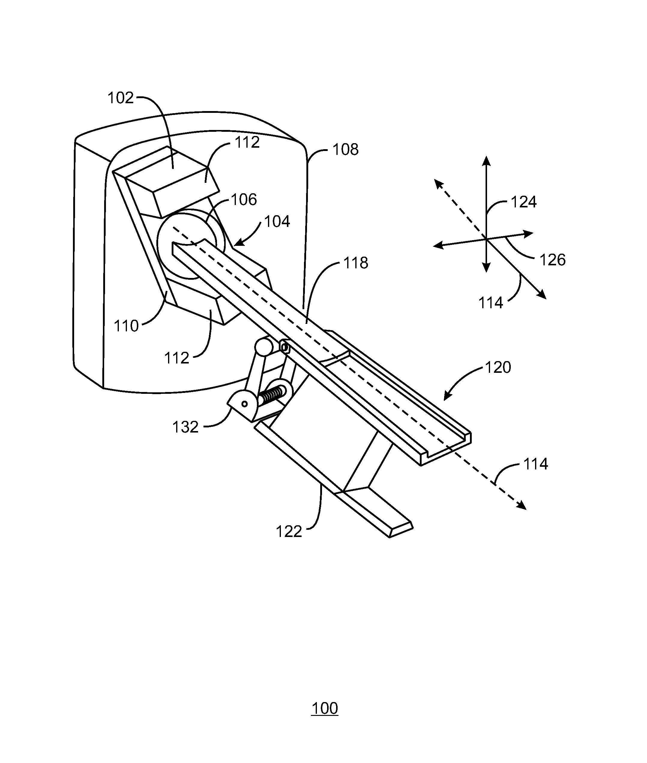 Reducing vibration of a cantilevered patient support surface