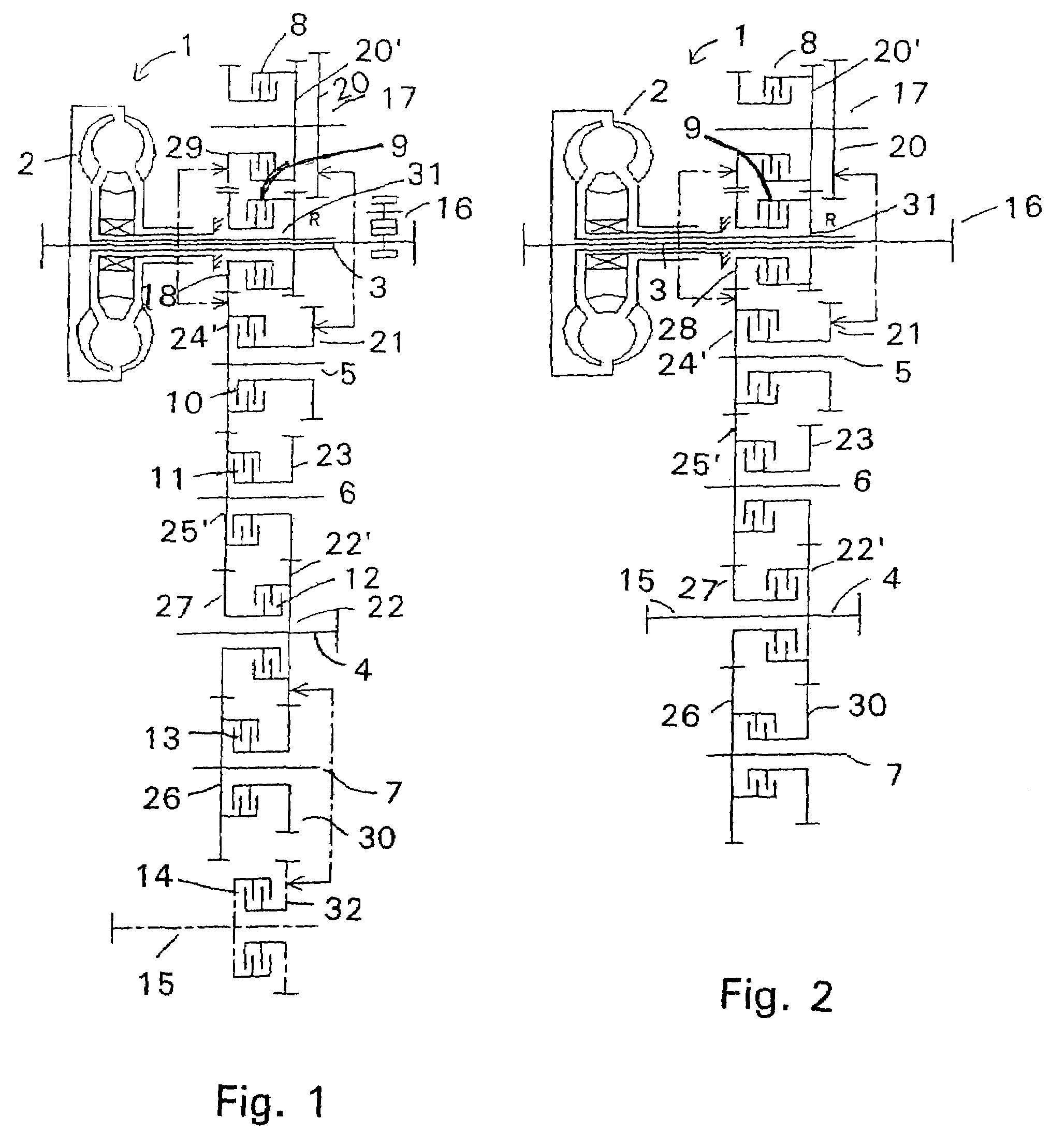 Powershift gearbox for construction machines, especially for a tractor backhoe loader and a telescopic handler