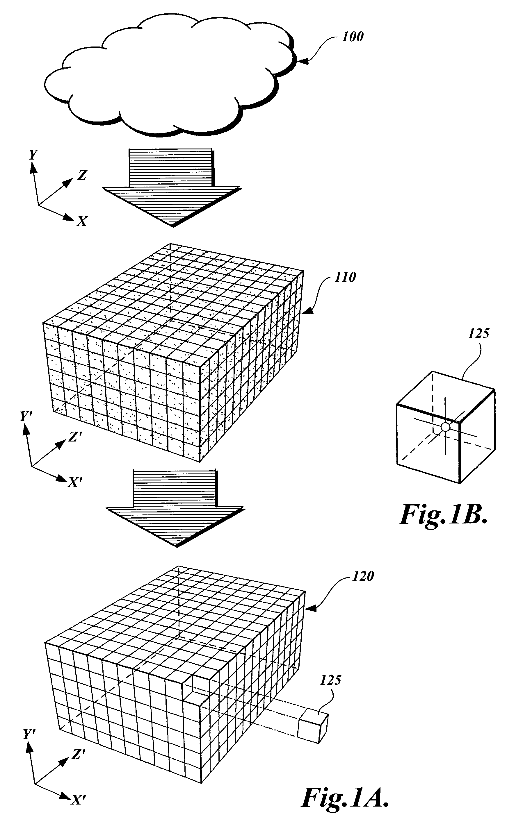 Method and apparatus for transforming point cloud data to volumetric data