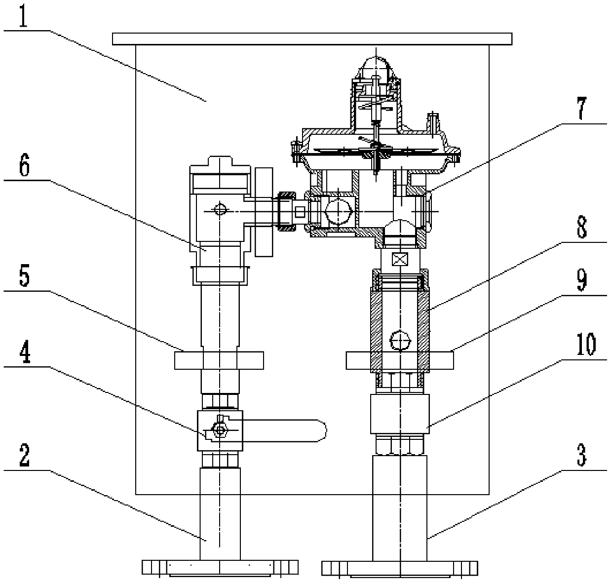 Gas building pressure regulating box and using method thereof