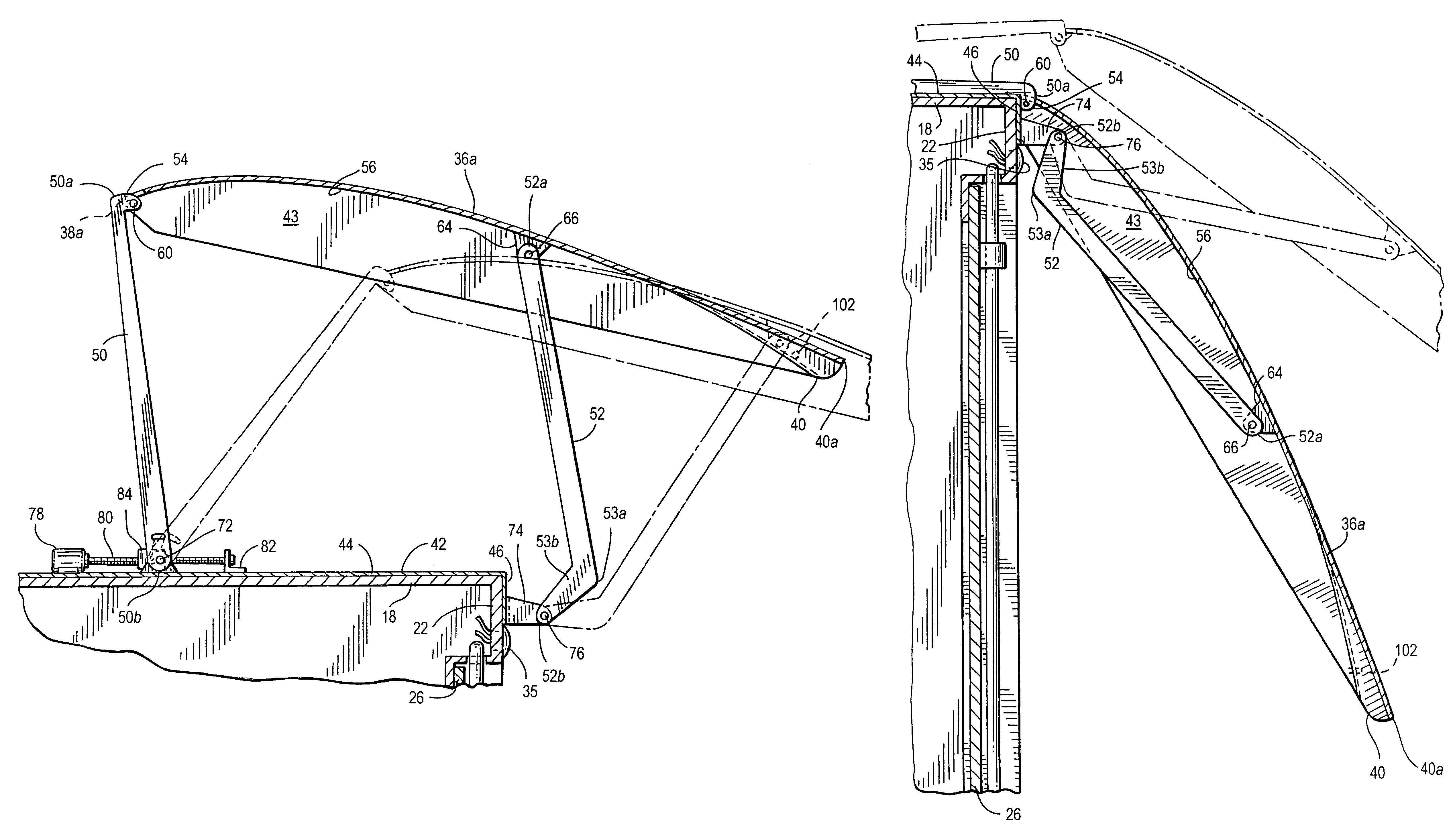 Retractable air deflection apparatus for reduction of vehicular air drag