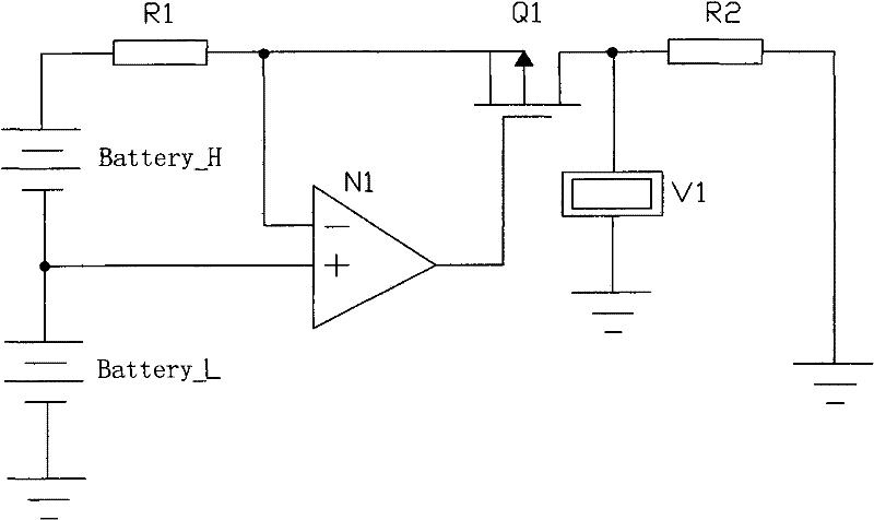 Voltage detecting circuit for multiple serial batteries