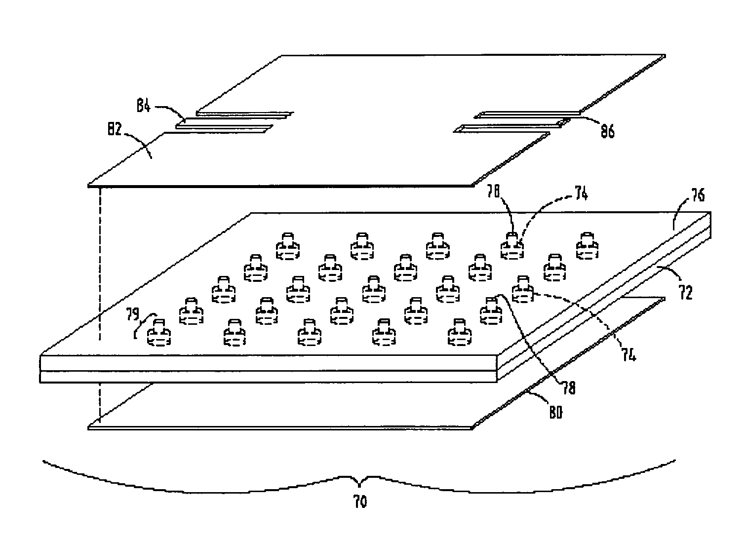 High-frequency electromagnetic bandgap device and method for making same