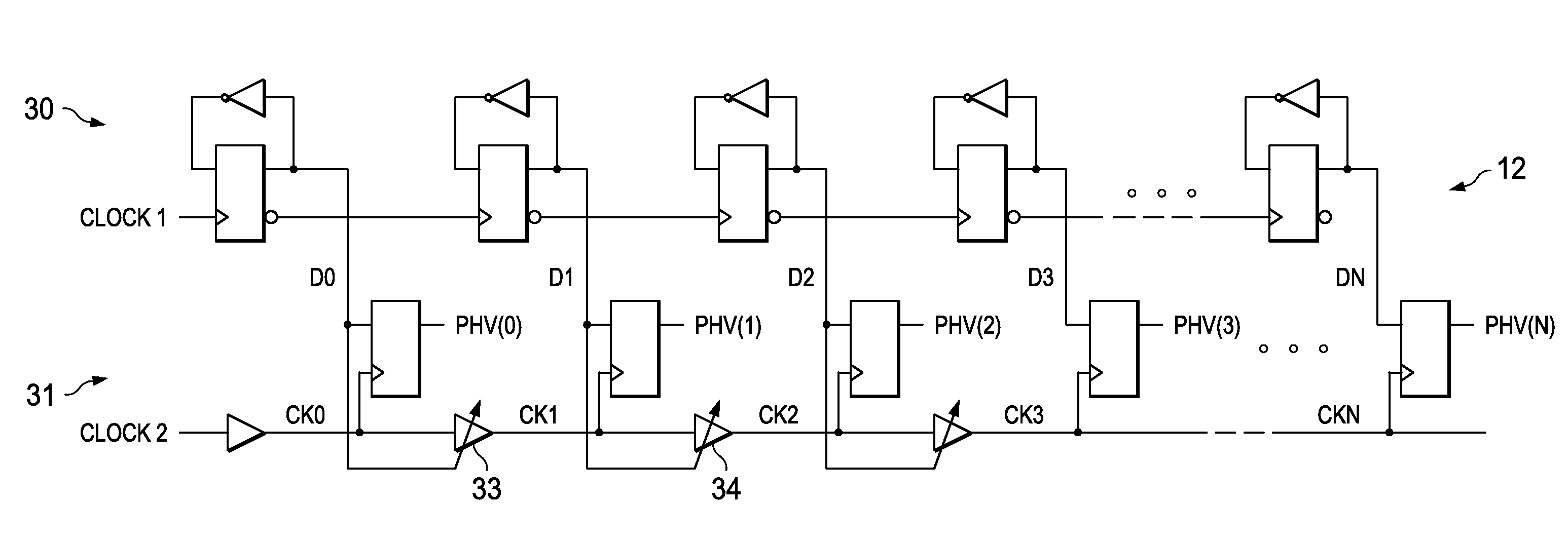 Binary ripple counter sampling with adjustable delays